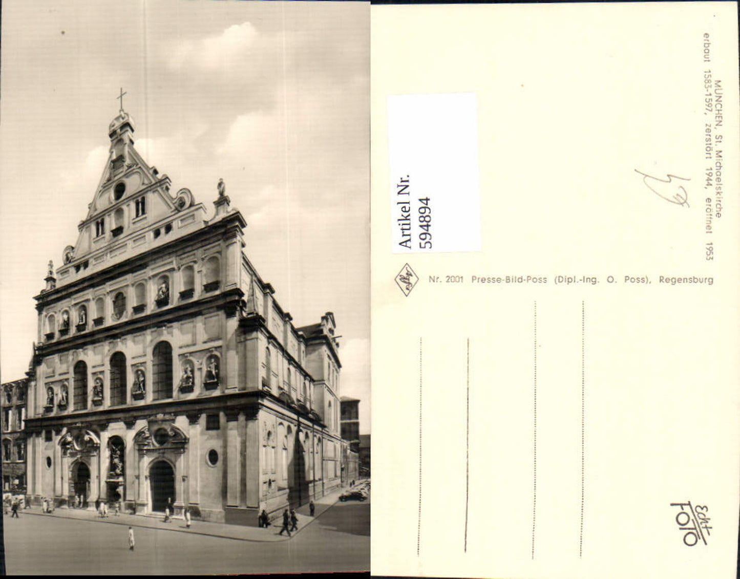 594894, Photo Ak Munich St. Michael's Church