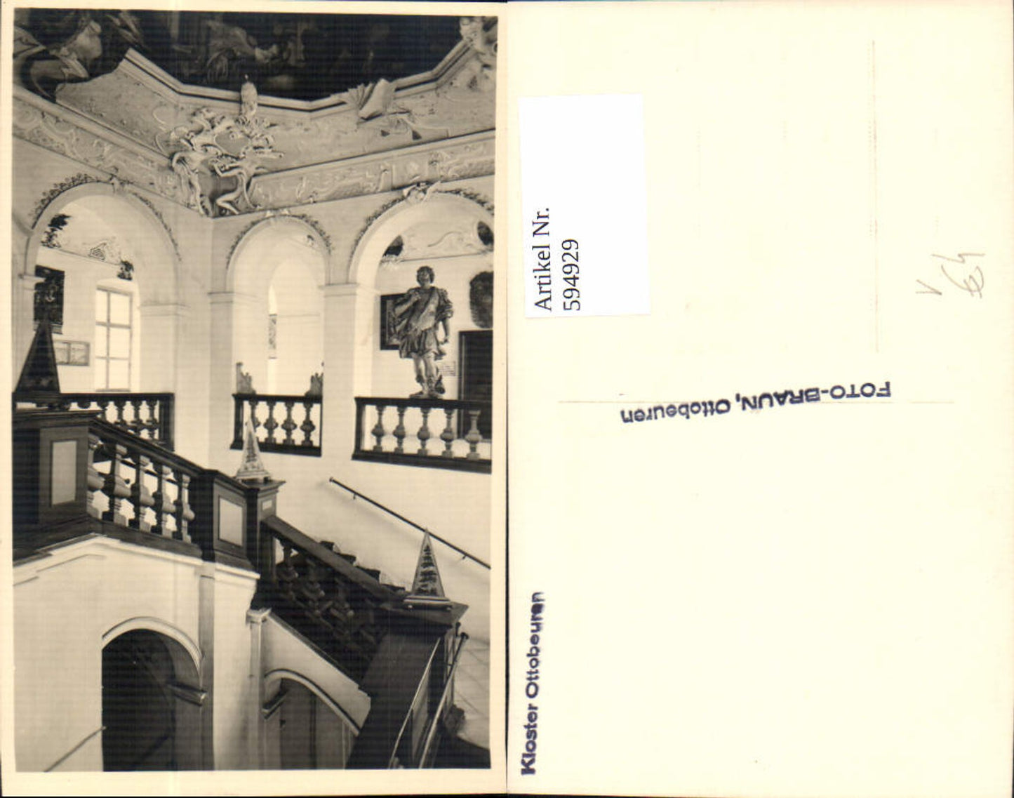 594929, Photo Ak Ottobeuren Monastery Interior Ottobeuren pub Photo Braun