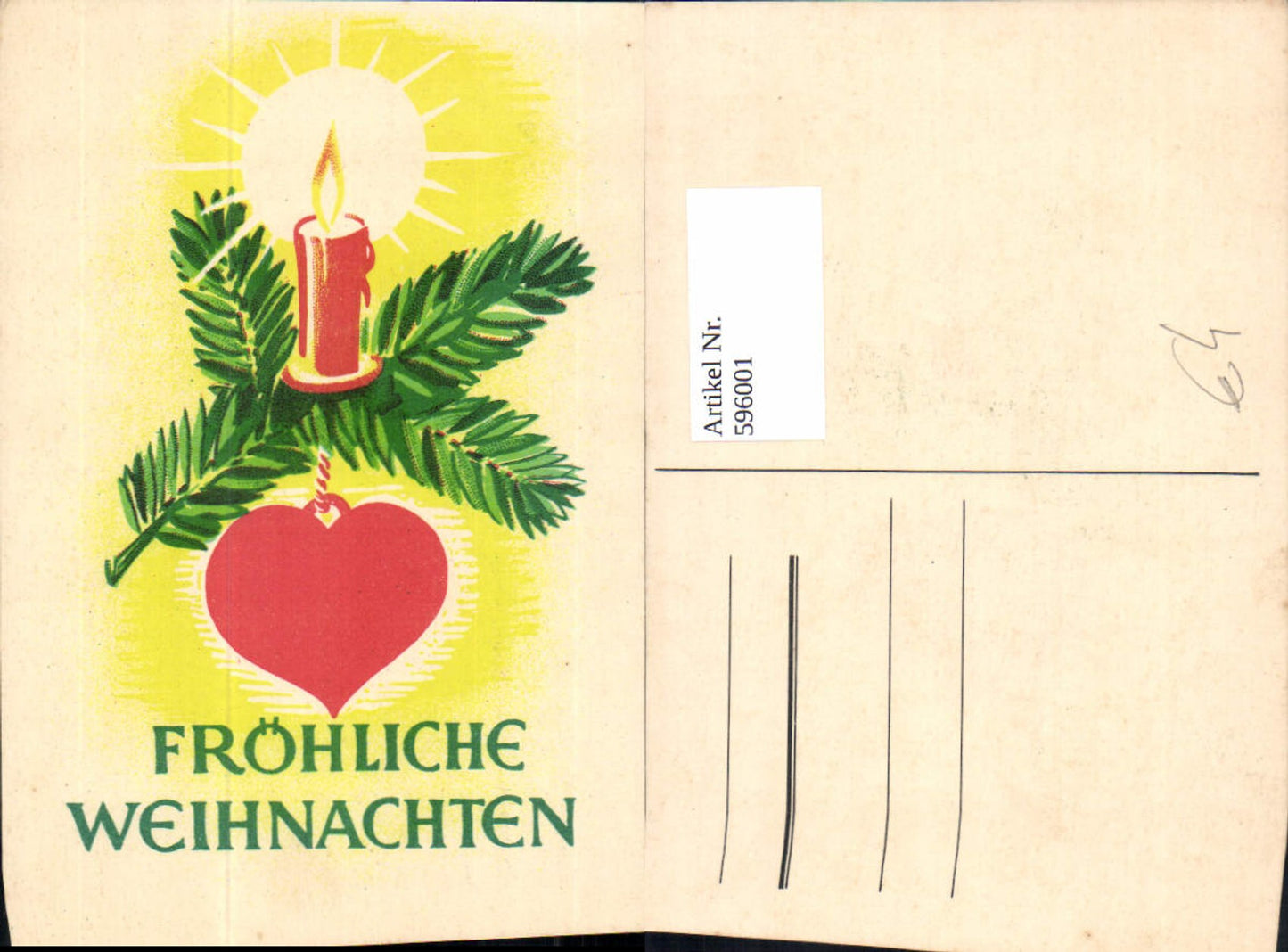 596001,Weihnachten Tannenzweig Brennende Kerze Herz