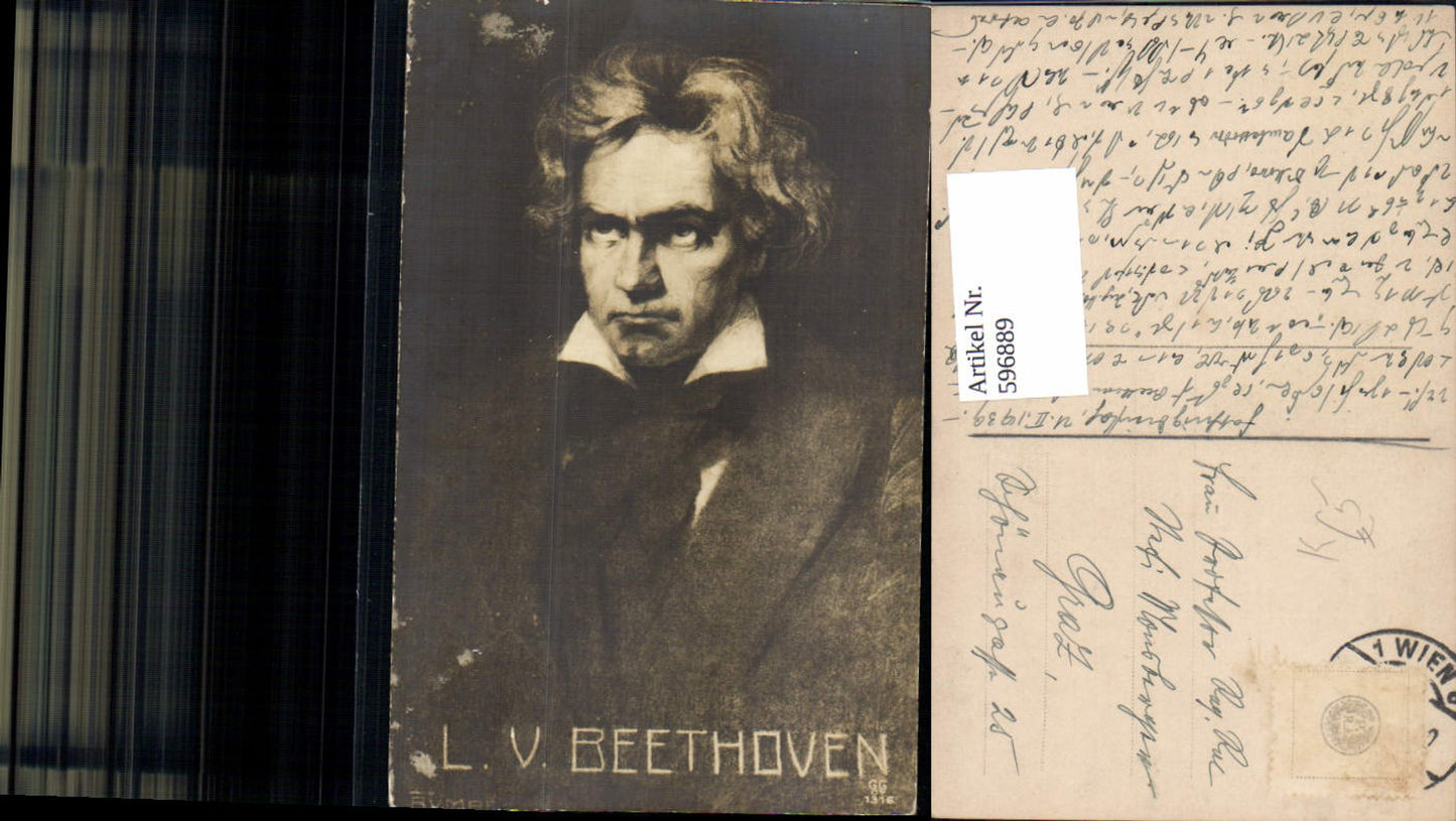 596889,Künstler Ak Rumpf Ludwig v. Beethoven Komponist Musik