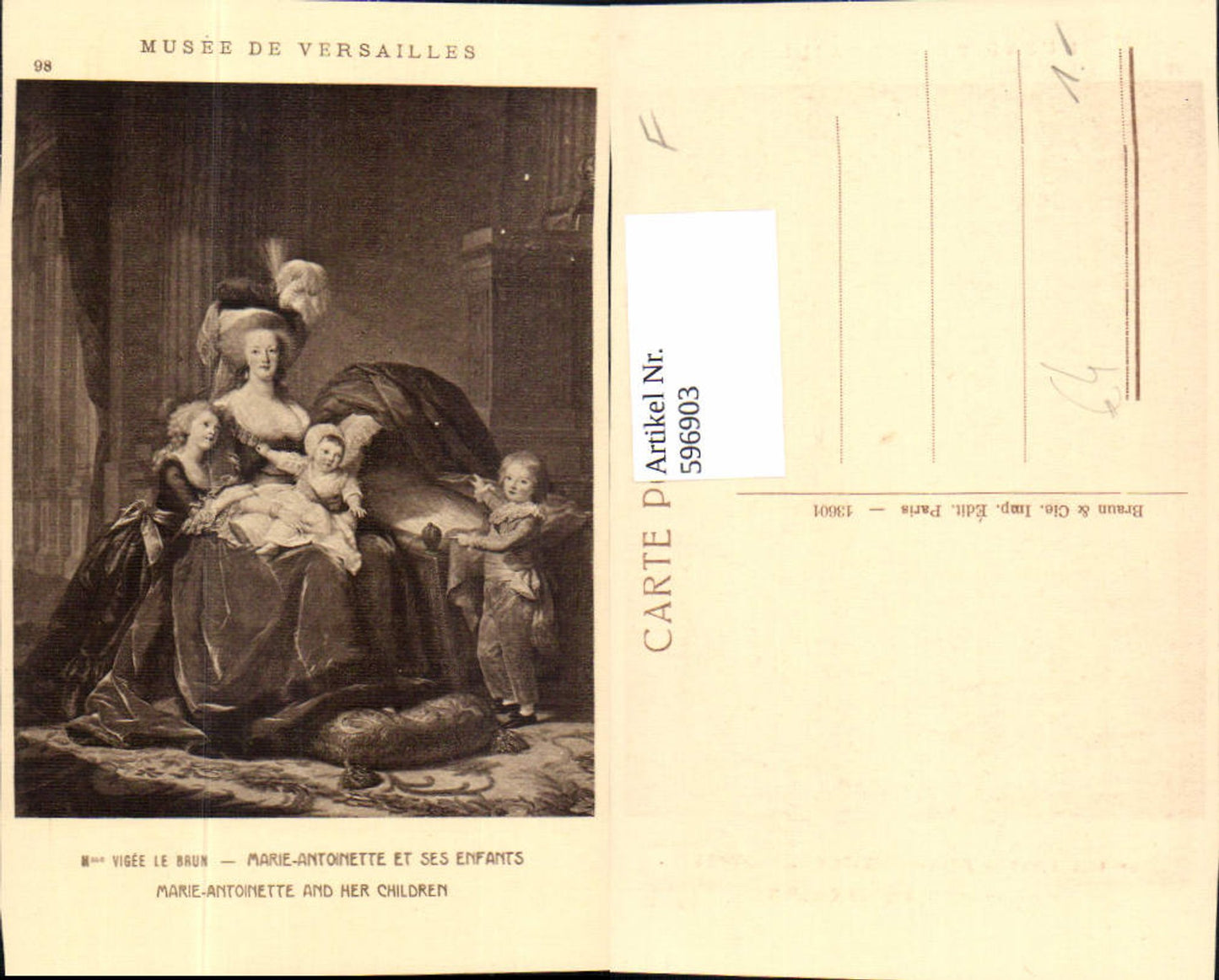 596903,Marie-Antoinette et ses enfants m. Kinder Adel Monarchie