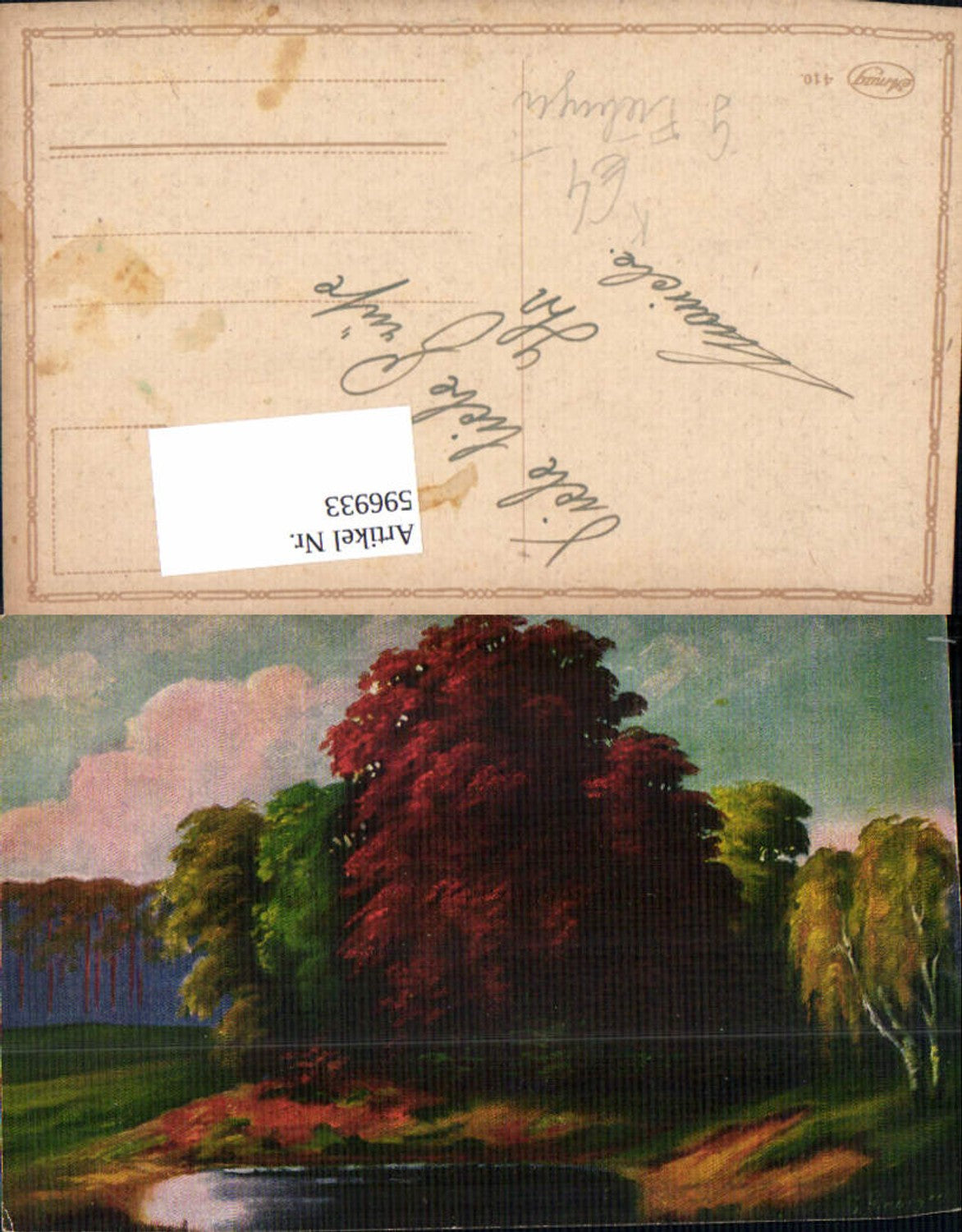 596933,Künstler Ak G. Fiebinger Landschaft Bäume