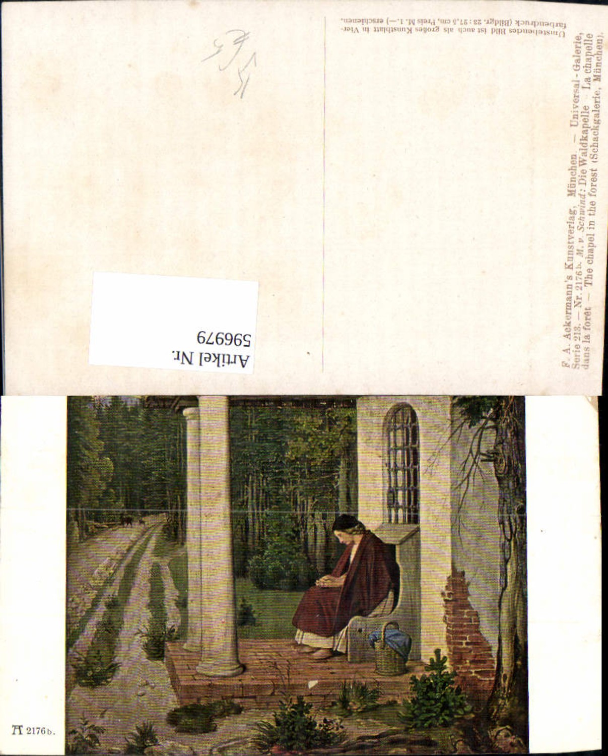 596979,Künstler Ak M. v. Schwind Die Waldkapelle pub F. A. Ackermann 213/2176b