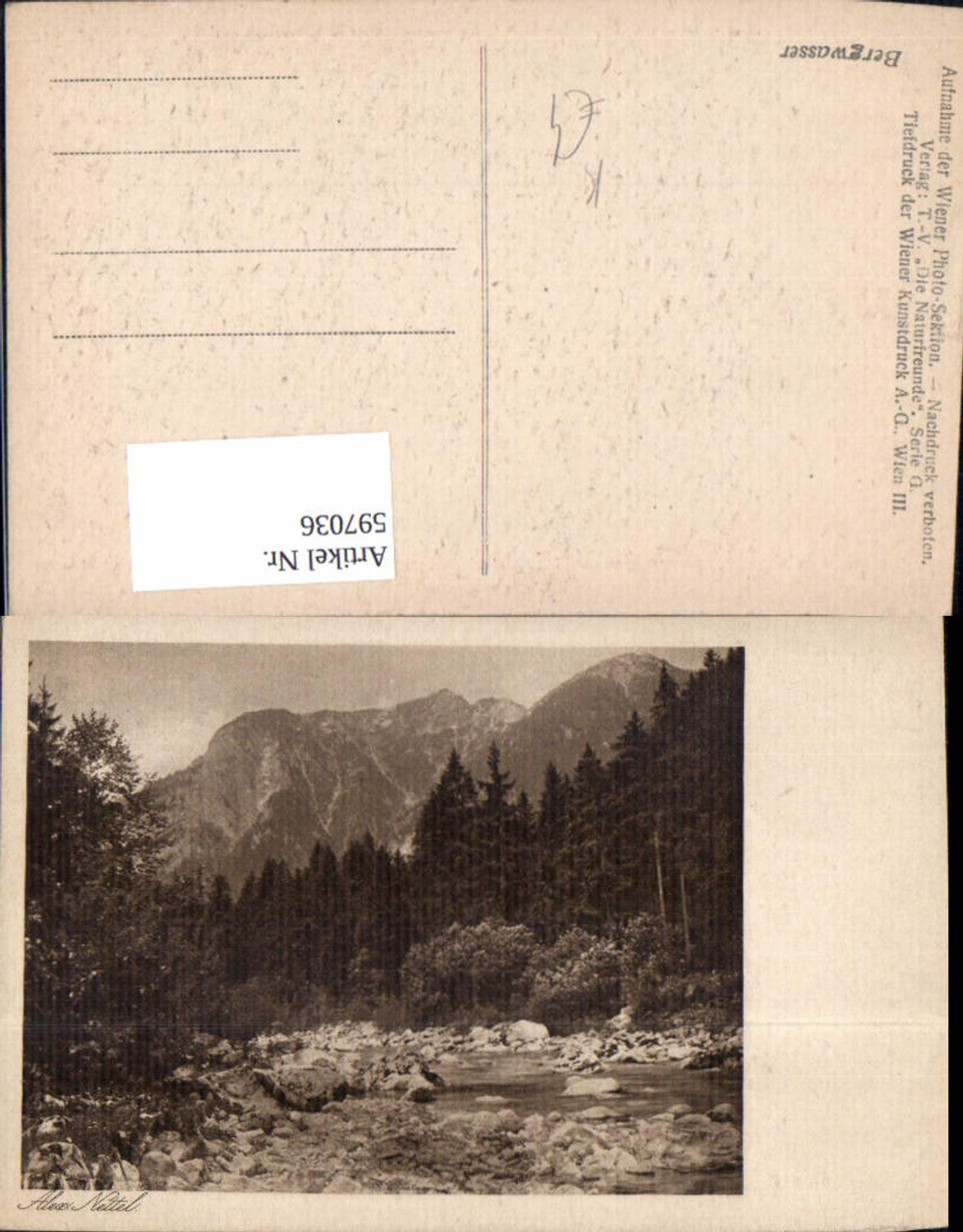 597036,Künstler Ak Bergwasser Wiener Photo-Sektion