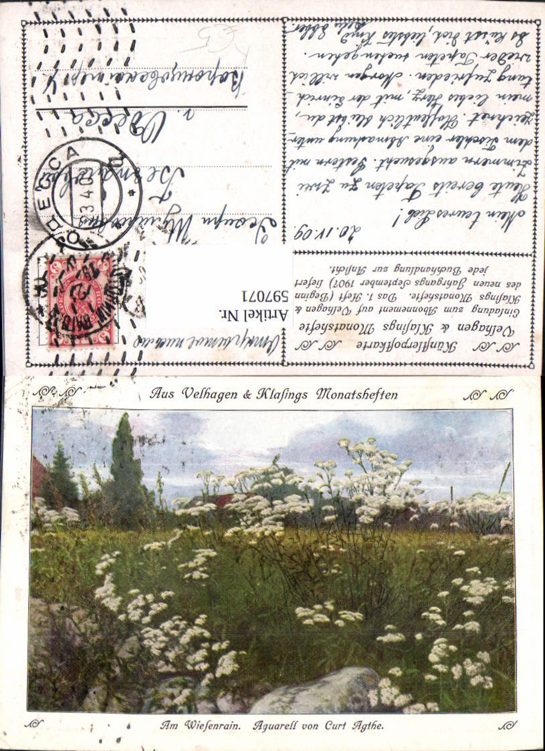 597071,Künstler Ak Curt Agthe Am Wiesenrain Blumen Wiese