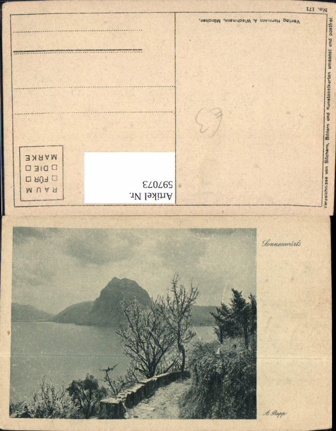 597073,Künstler Ak A. Rupp Sonnenwärts Landschaft