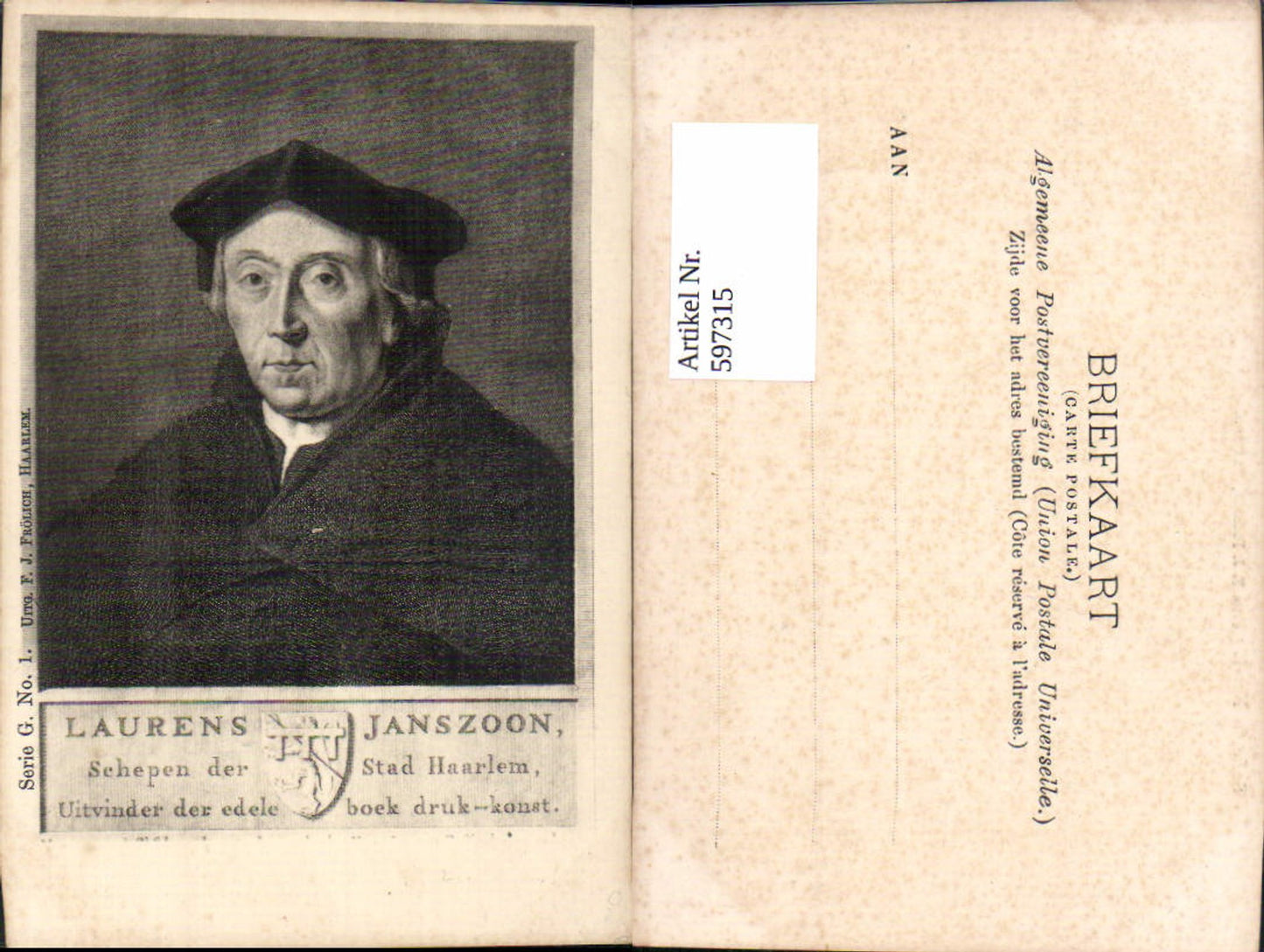 597315,Laurens Janszoon Portrait Kunst Wissenschaft