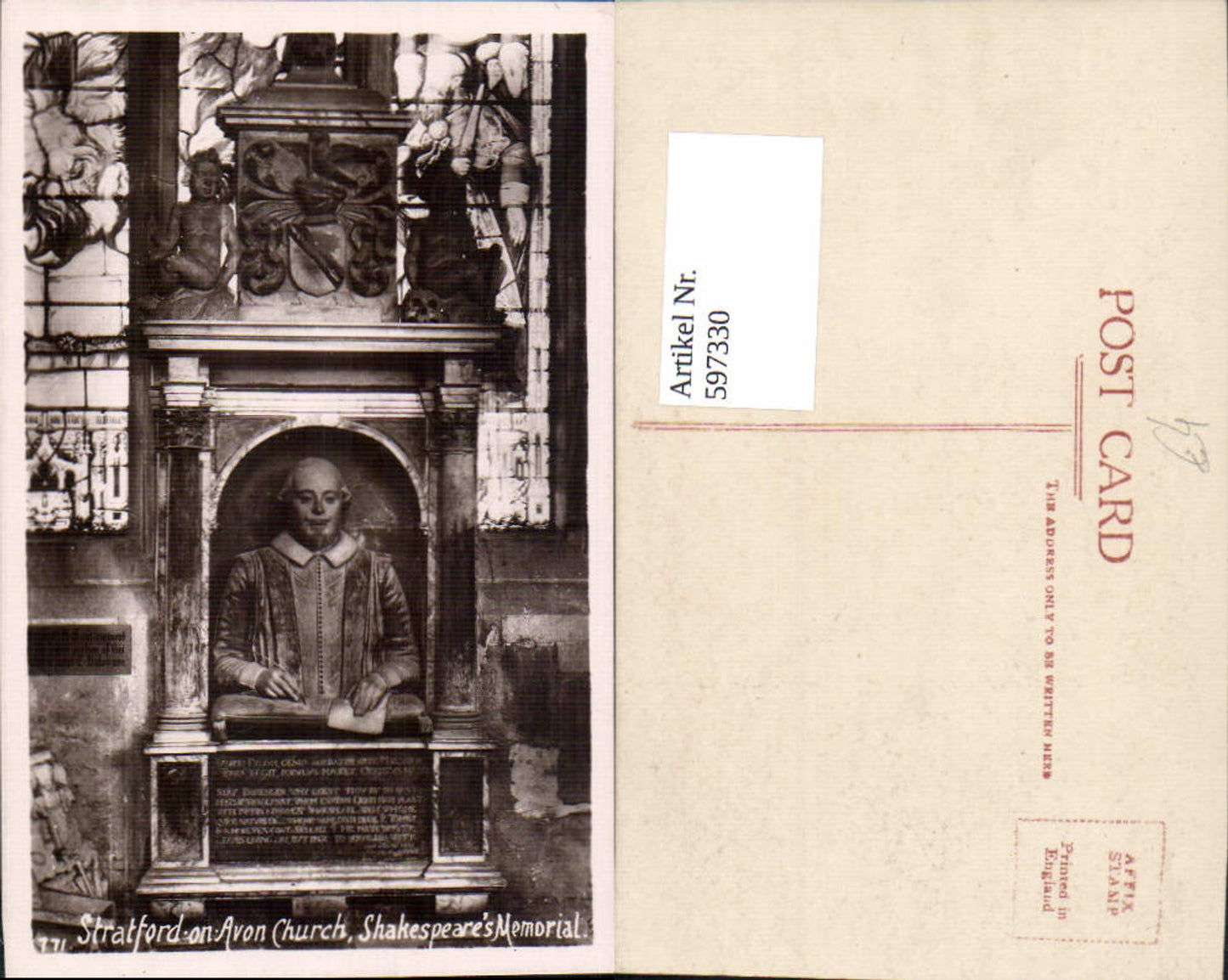 597330,Shakespeare Memorial Stratford-on-Avon Büste Kunst Wissenschaft