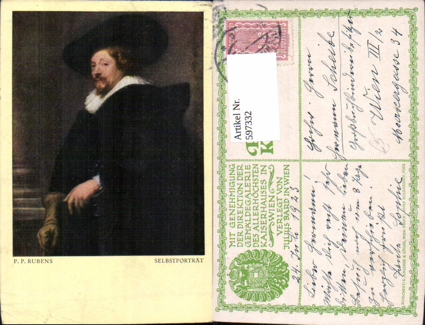 597332,Künstler Ak Peter Paul Rubens Selbstbildnis Kunst Wissenschaft