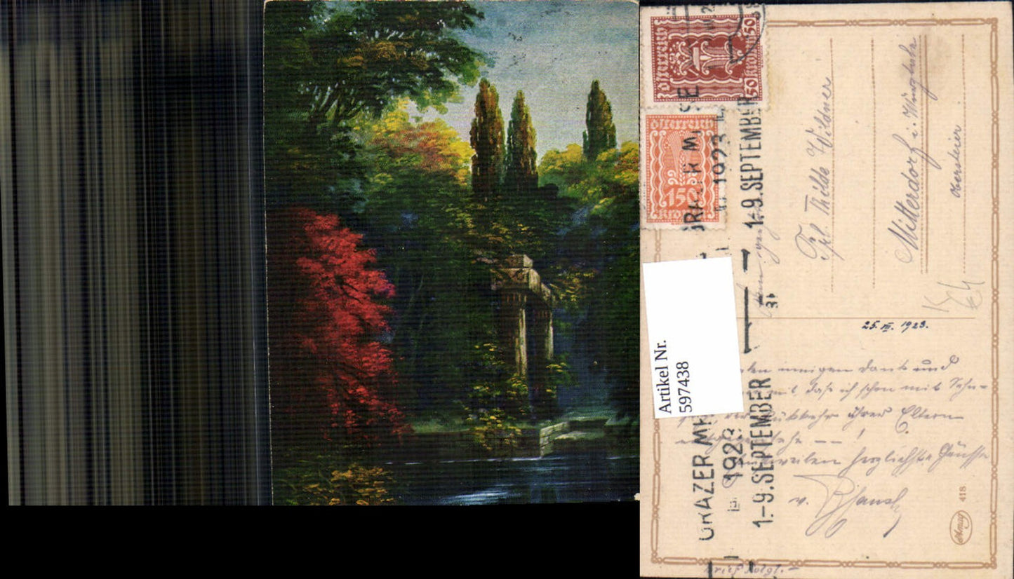 597438,Künstler Ak G. Fiebiger Tempel Landschaft