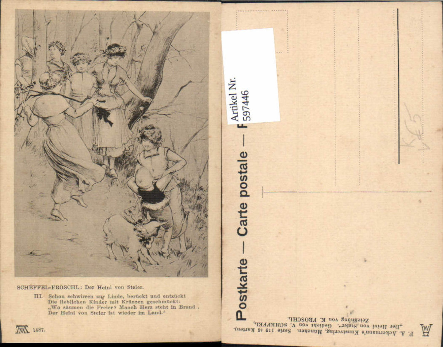597446,Künstler Ak K. Fröschl Der Heini v. Steier v. Scheffel pub F. A. Ackermann 119/1487