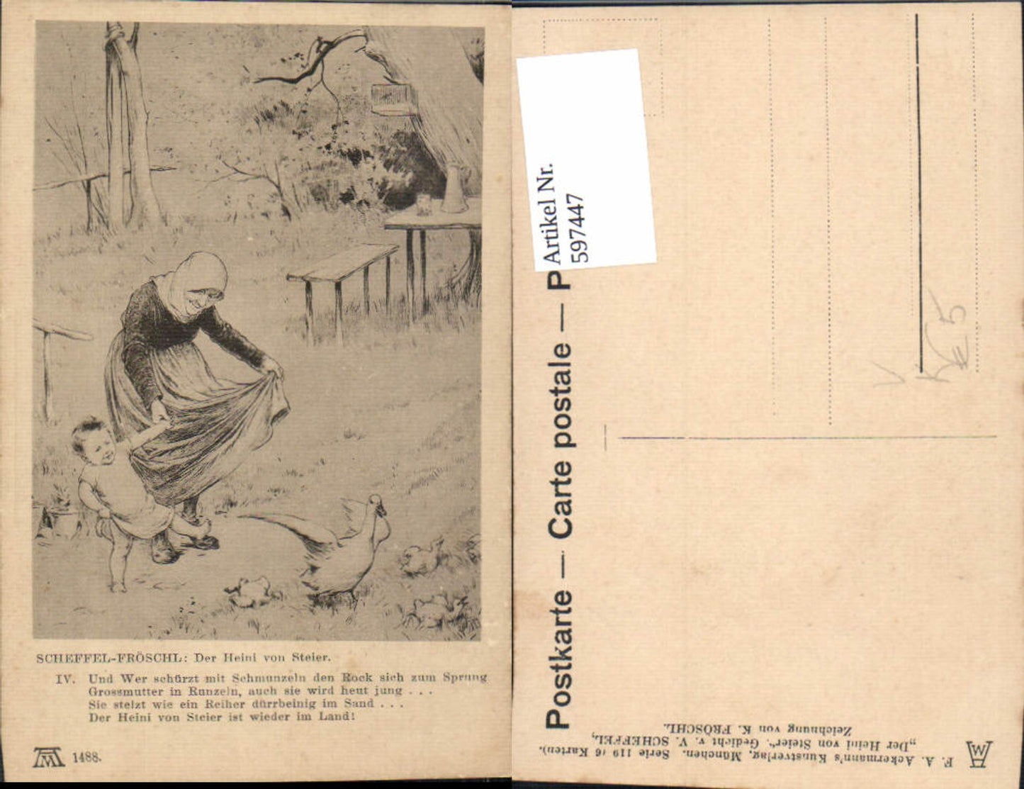597447,Künstler Ak K. Fröschl Der Heini v. Steier v. Scheffel pub F. A. Ackermann 119/1488