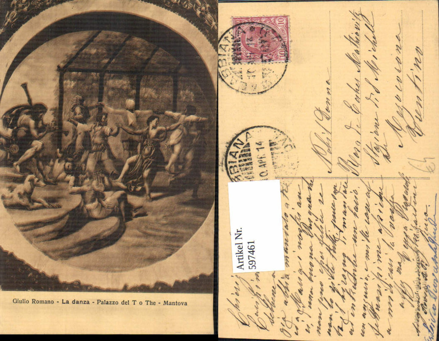 597461,Künstler Ak Giulio Romano La danza Palazzo del T o The Mantova