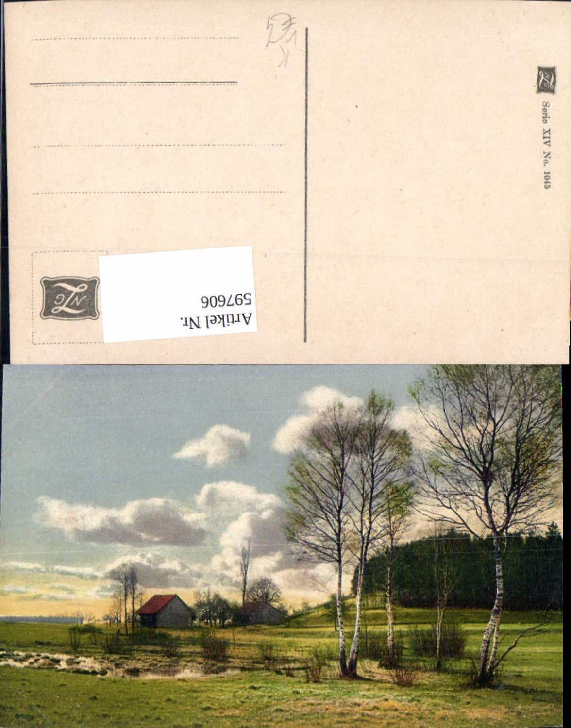 597606,Künstler Ak Haus Birken Landschaft pub NZG XIV/1045