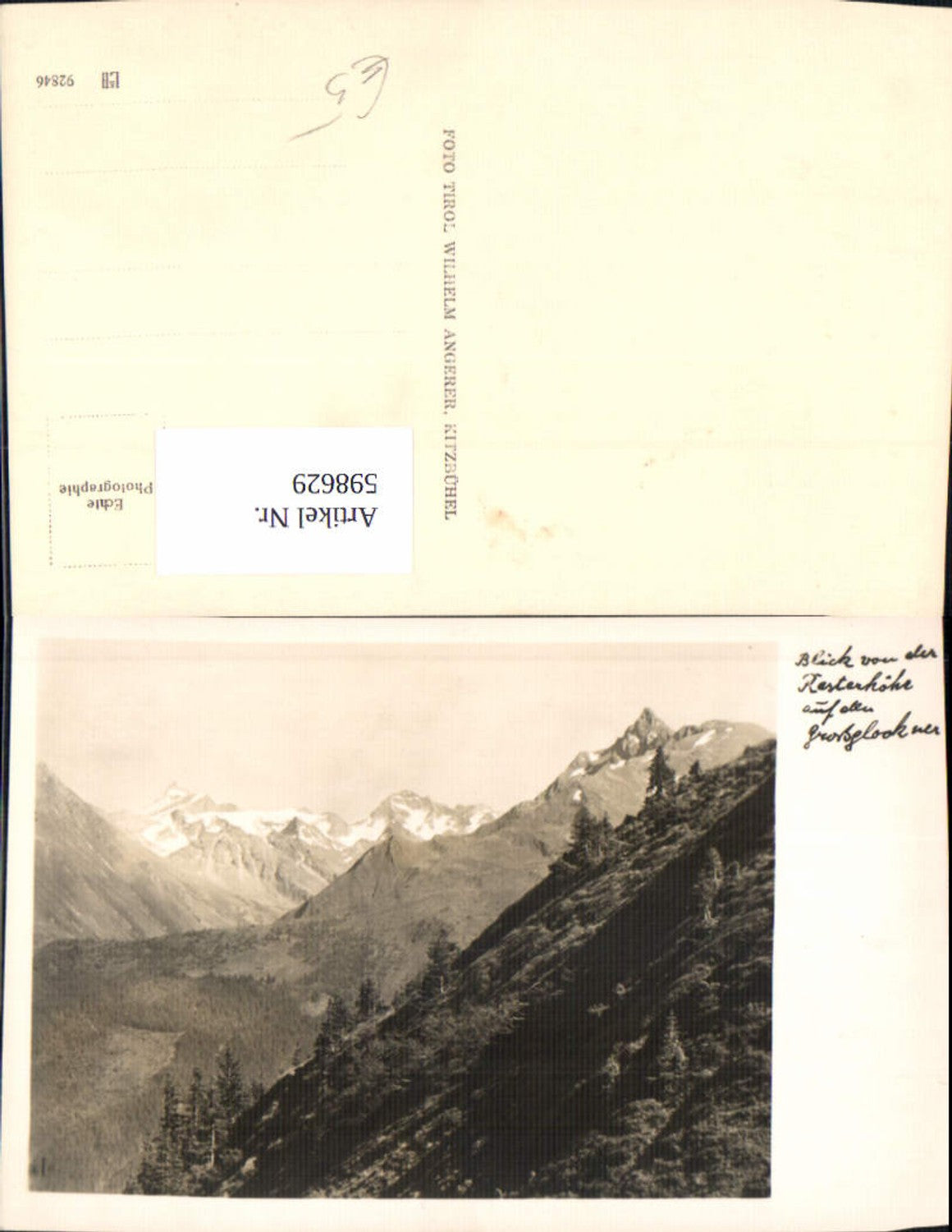 598629,Foto Ak Blick v. d. Resterhöhe a. d. Großglockner b. Mittersill