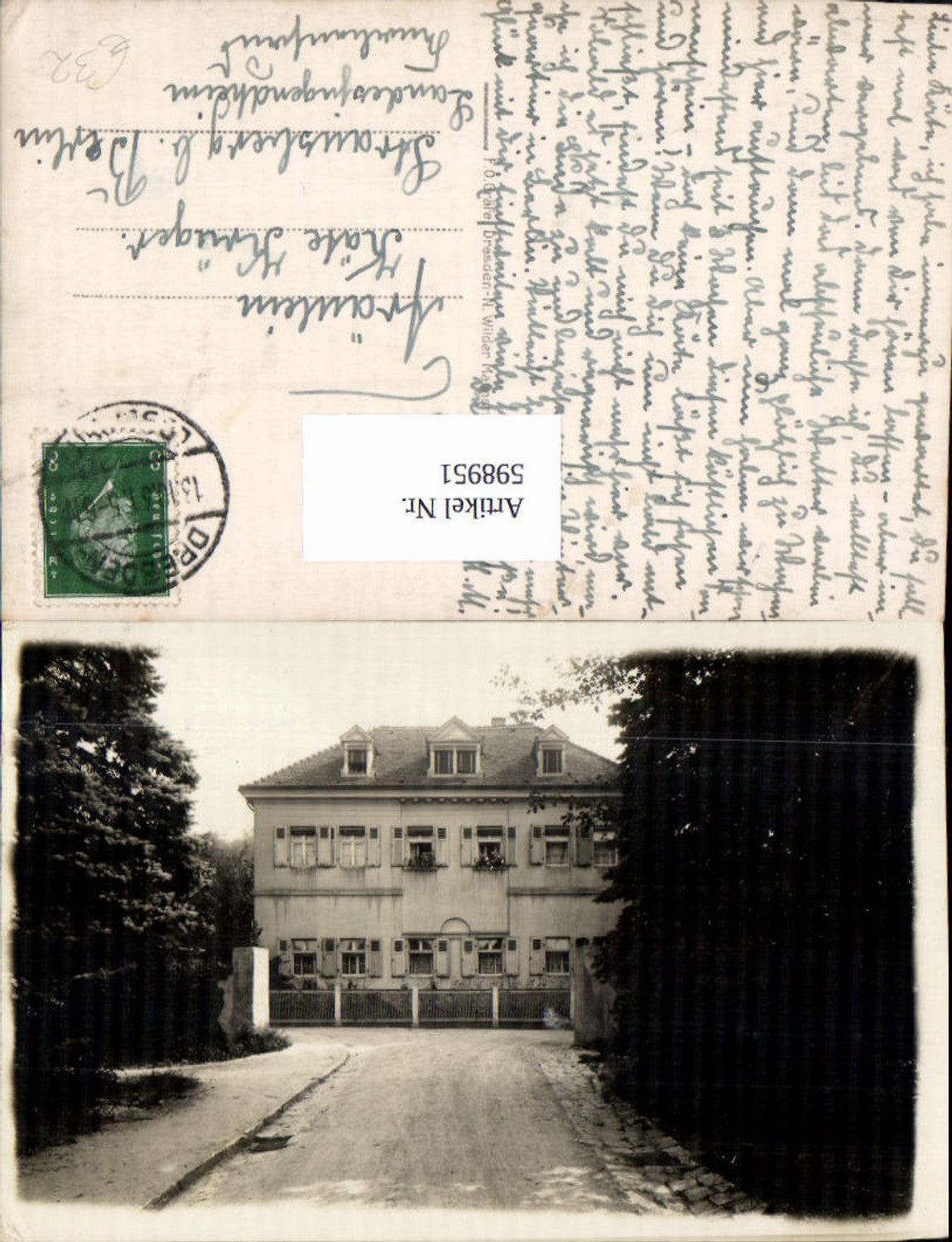 598951,Foto Ak Dresden Haus Gebäude Frontansicht