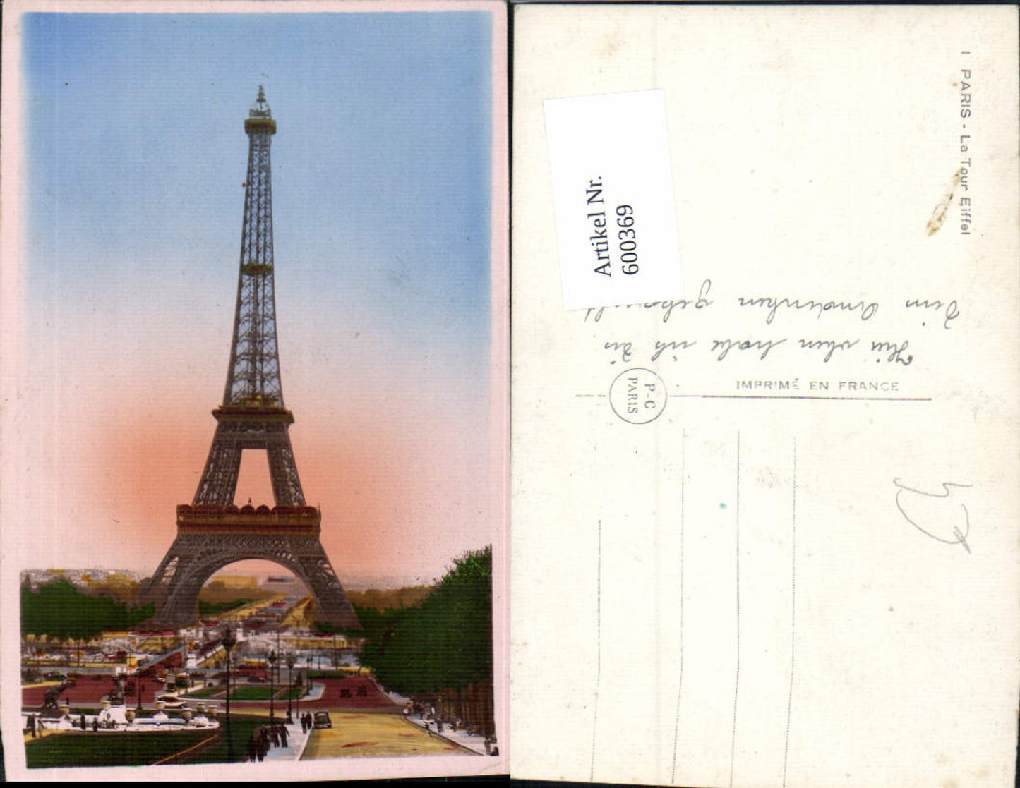 600369, Photo Ak Tower Paris Eiffel Tower La Tour Eiffel