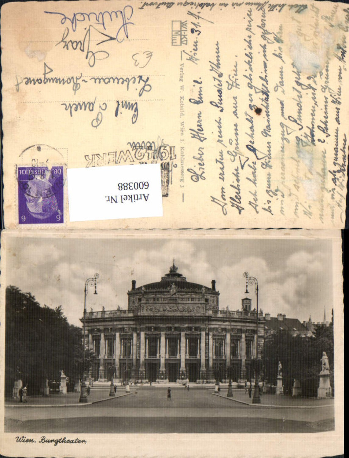 600388, Photo Ak Vienna Burgtheater Theater
