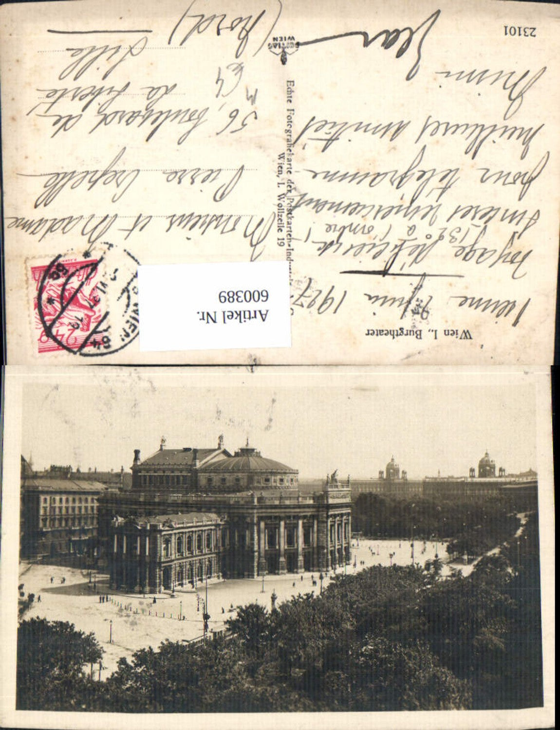 600389, Photo Ak Vienna Burgtheater Theater