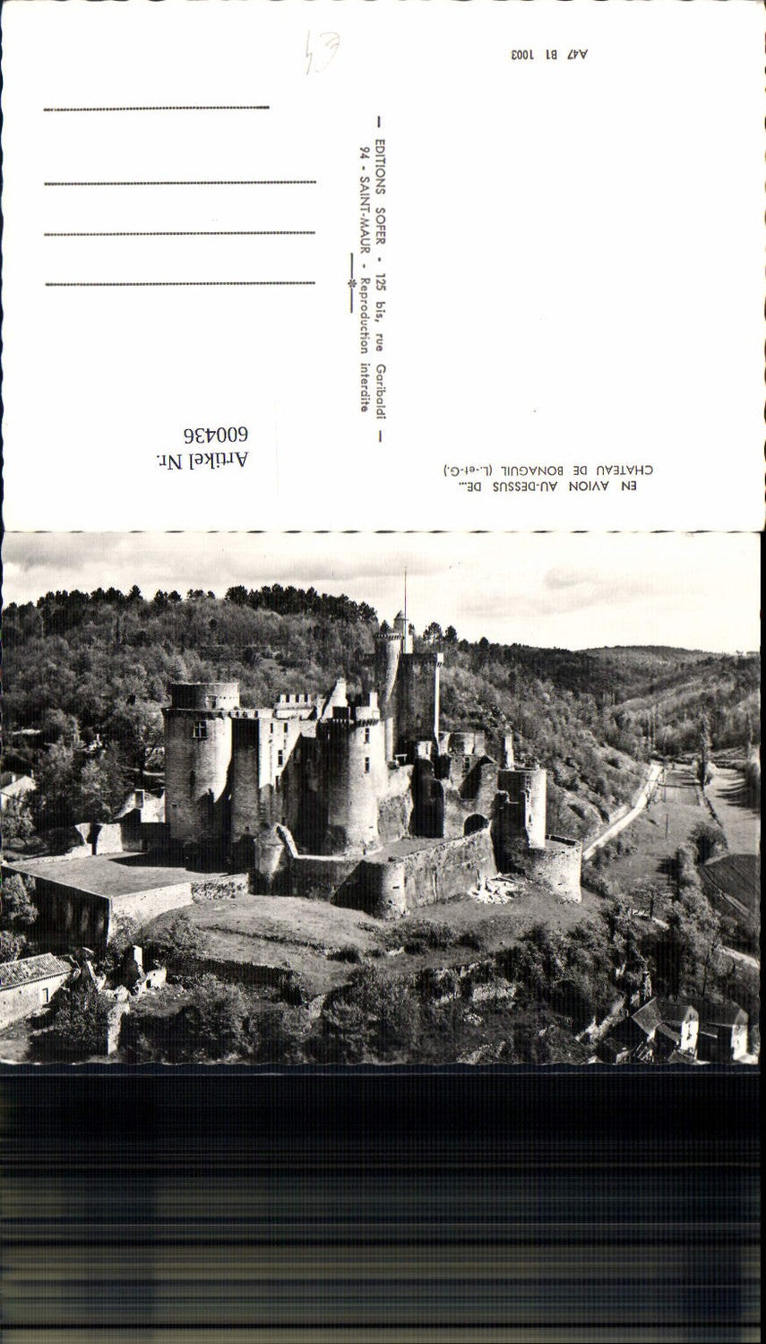 600436,Foto Ak En Avion Au-Dessus de Chateau de Bonaguil Schloss France