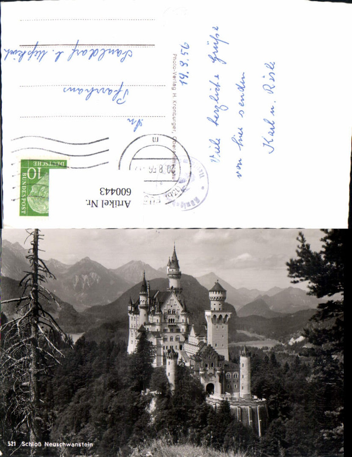600443,Foto Ak Schloss Neuschwanstein Schwangau
