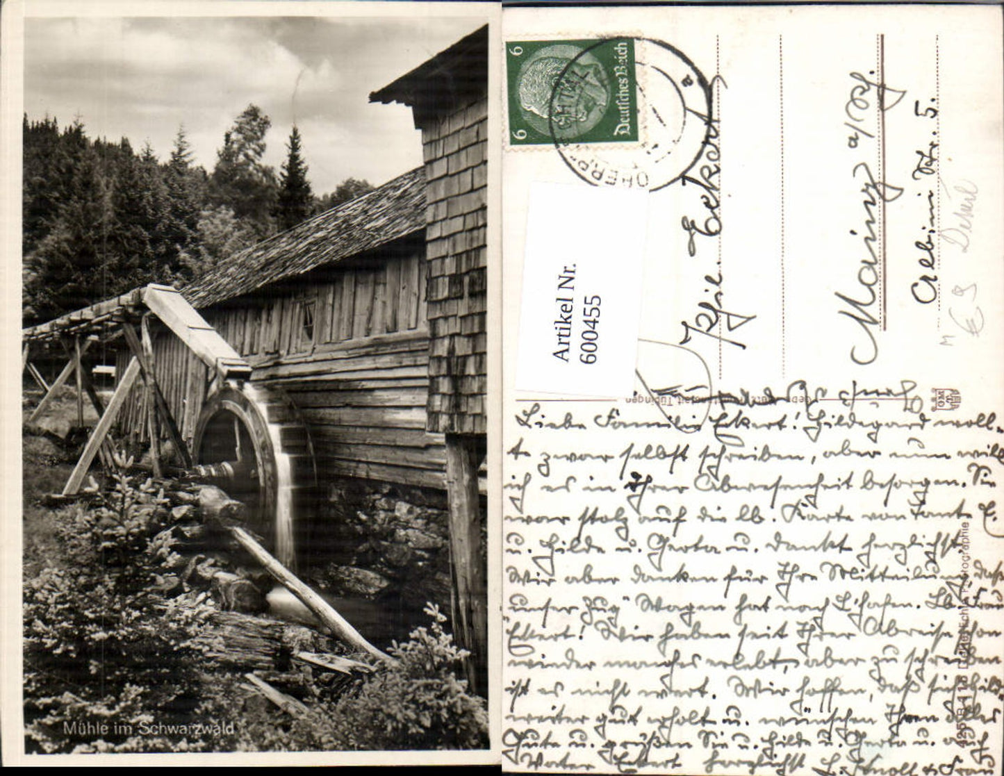 600455, Photo Ak Watermill Detail Waterwheel Mill in the Black Forest