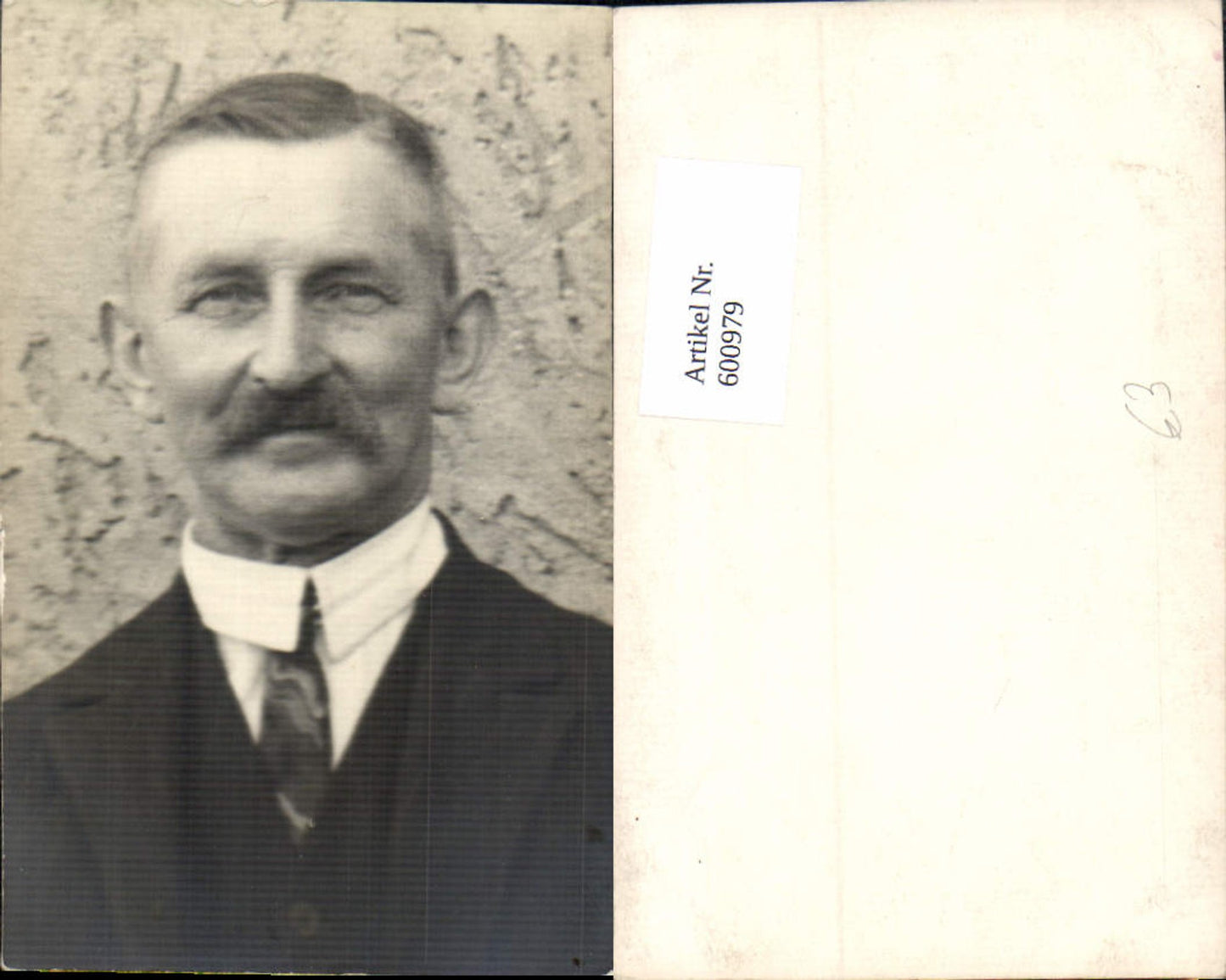 600979,Foto Ak Mann Portrait Schnurbart