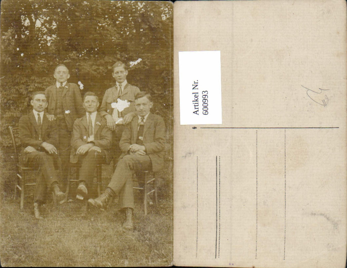 600993,Foto Ak Gruppenbild Männer Anzug Tracht