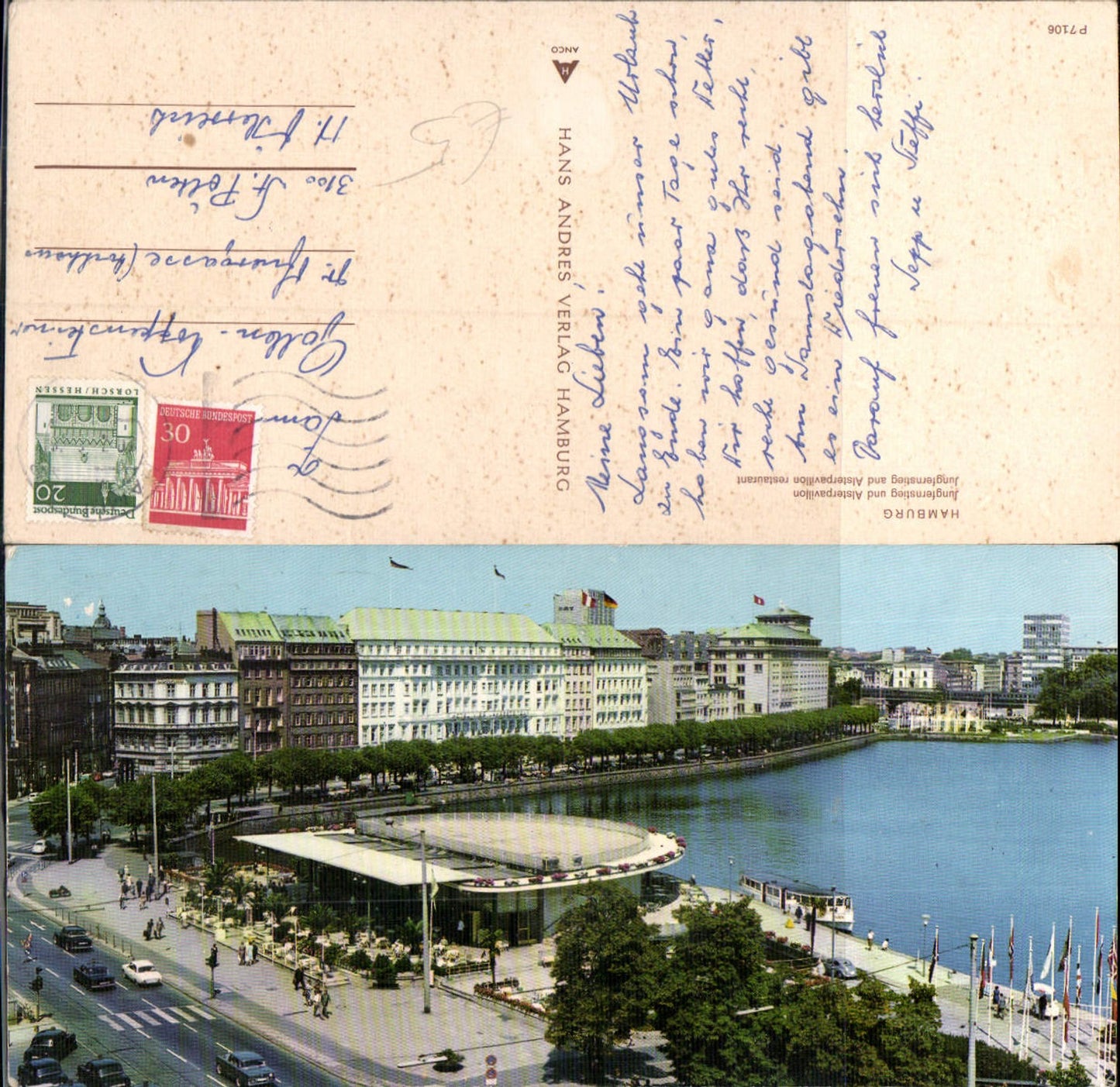 601502,Lang-AK Hamburg Jungfernstieg Alster Autos Oldtimer 1965