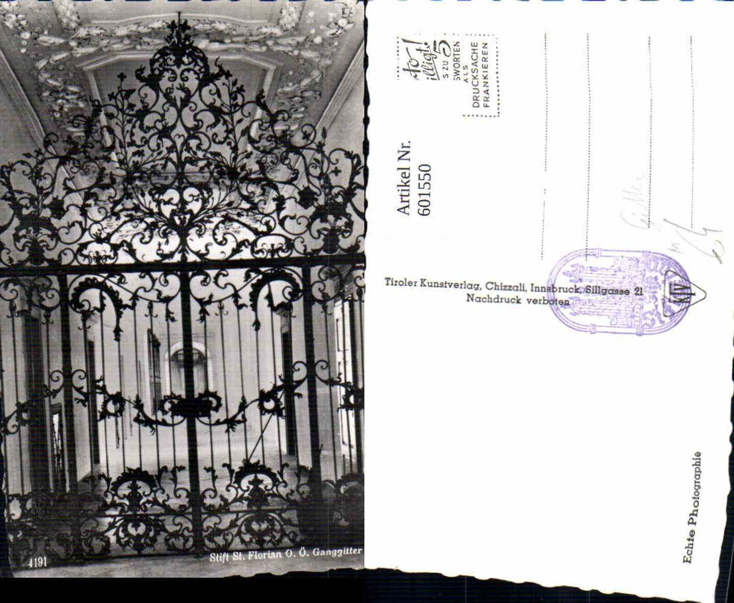 601550,Foto Ak Stift St Florian Ganggitter Gitter