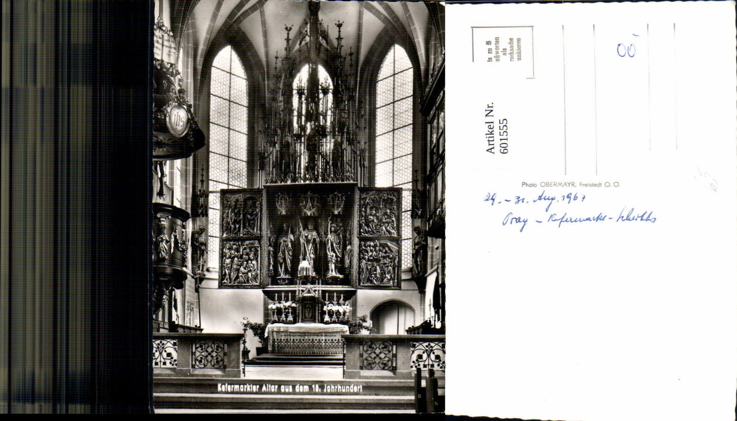601555,Foto Ak Kefermarkt Altar Kirche Innen