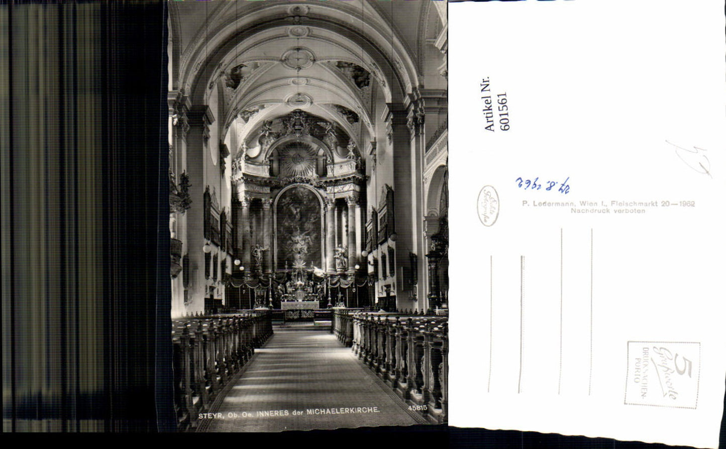601561,Foto Ak Steyr Inneres d. Michaelerkirche Kirche