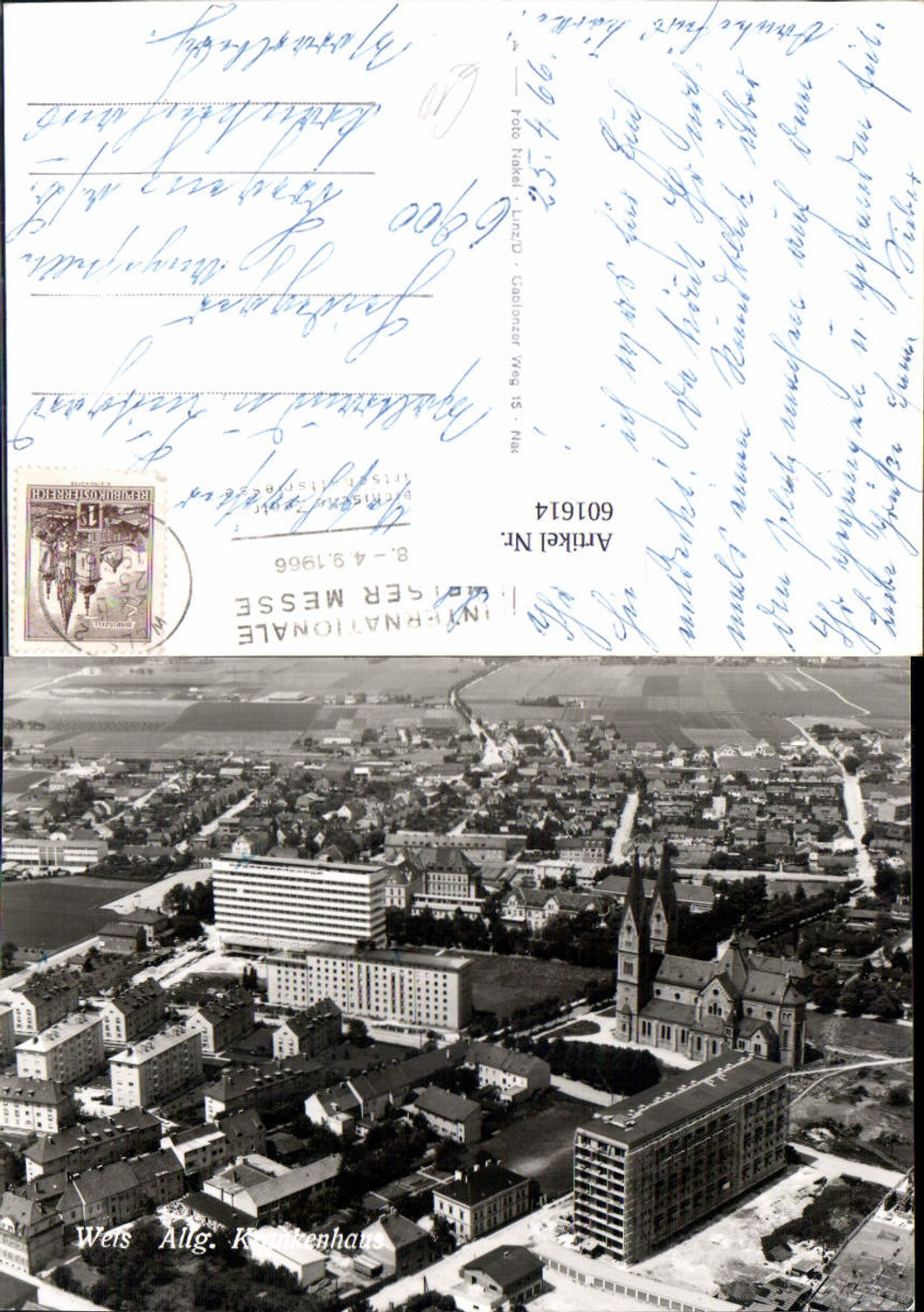 601614,Luftbild Wels Krankenhaus