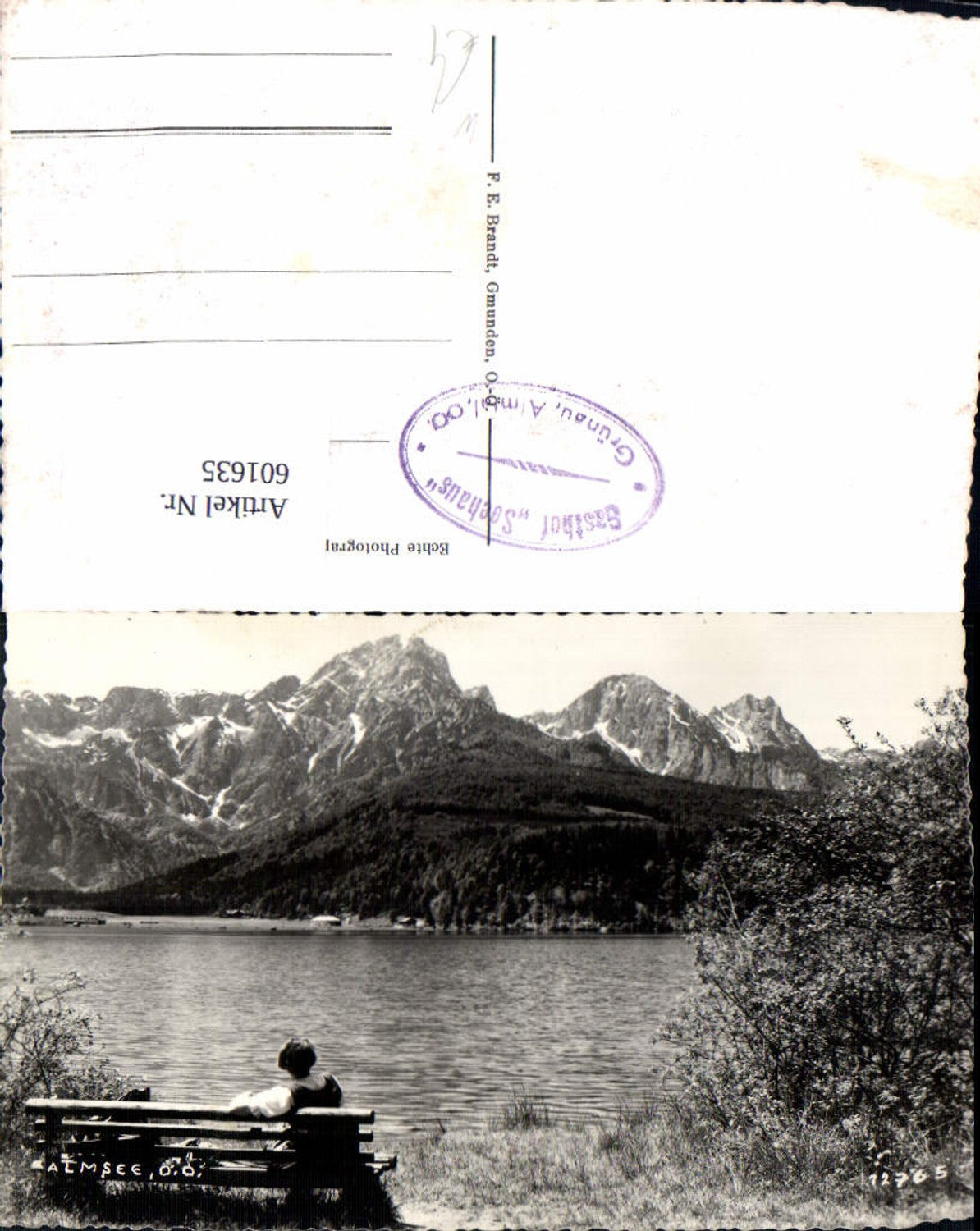 601635,Foto Ak Almsee Grünau im Almtal