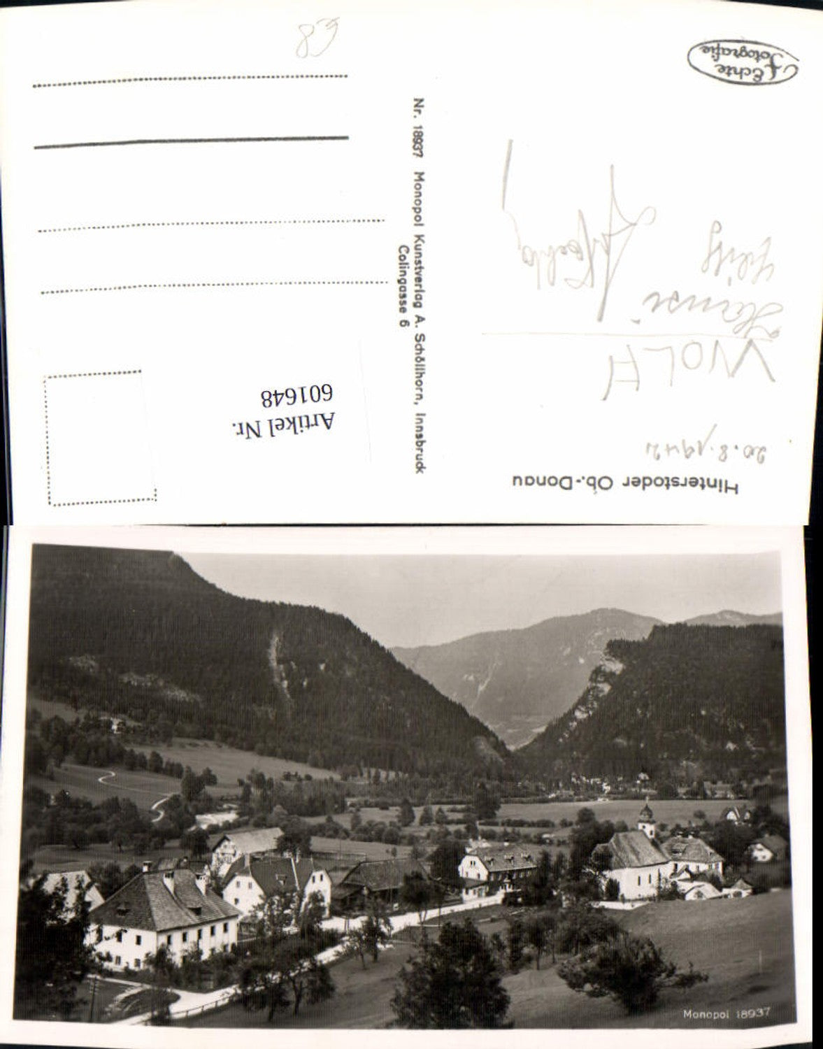 601648,Foto Ak Hinterstoder Ansicht