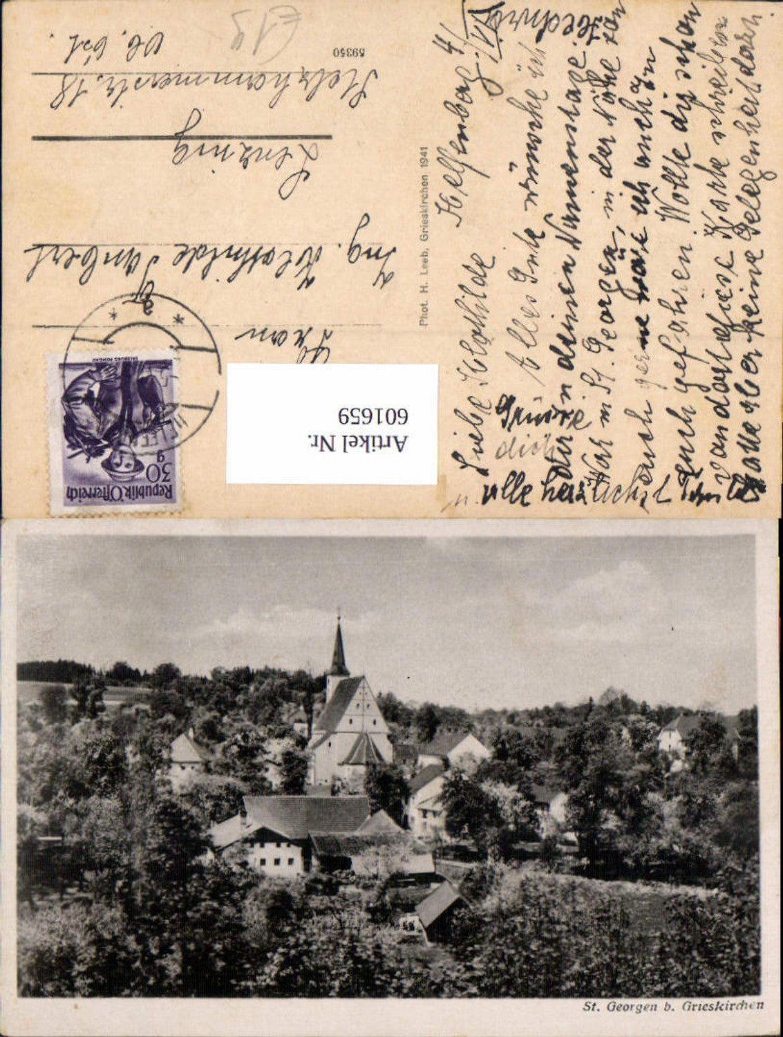 601659,St Georgen b. Grieskirchen Ansicht m. Kirche