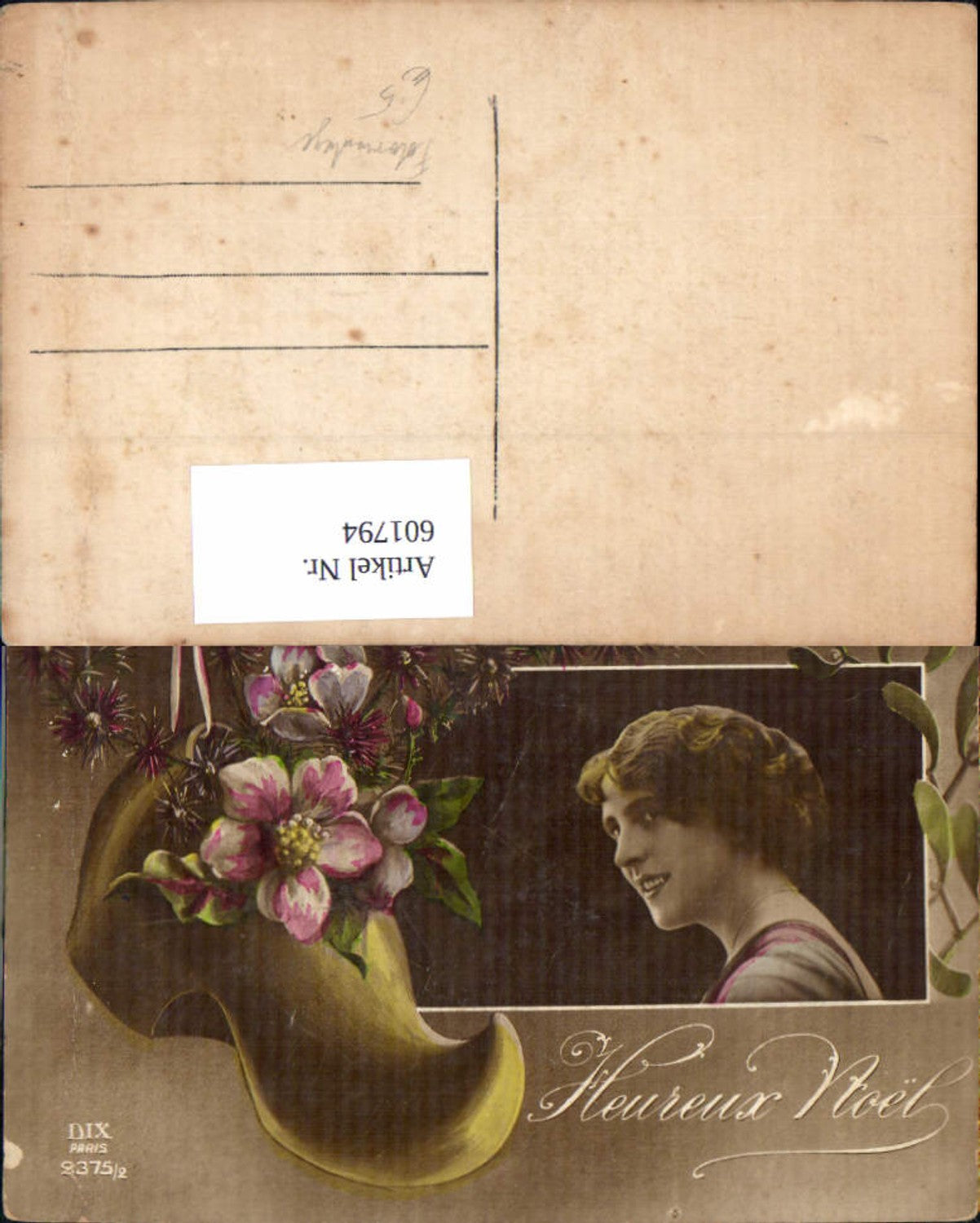 601794, photomontage woman portrait wooden shoe Art Nouveau Heureuse Art Nouveau DIX 2375/2