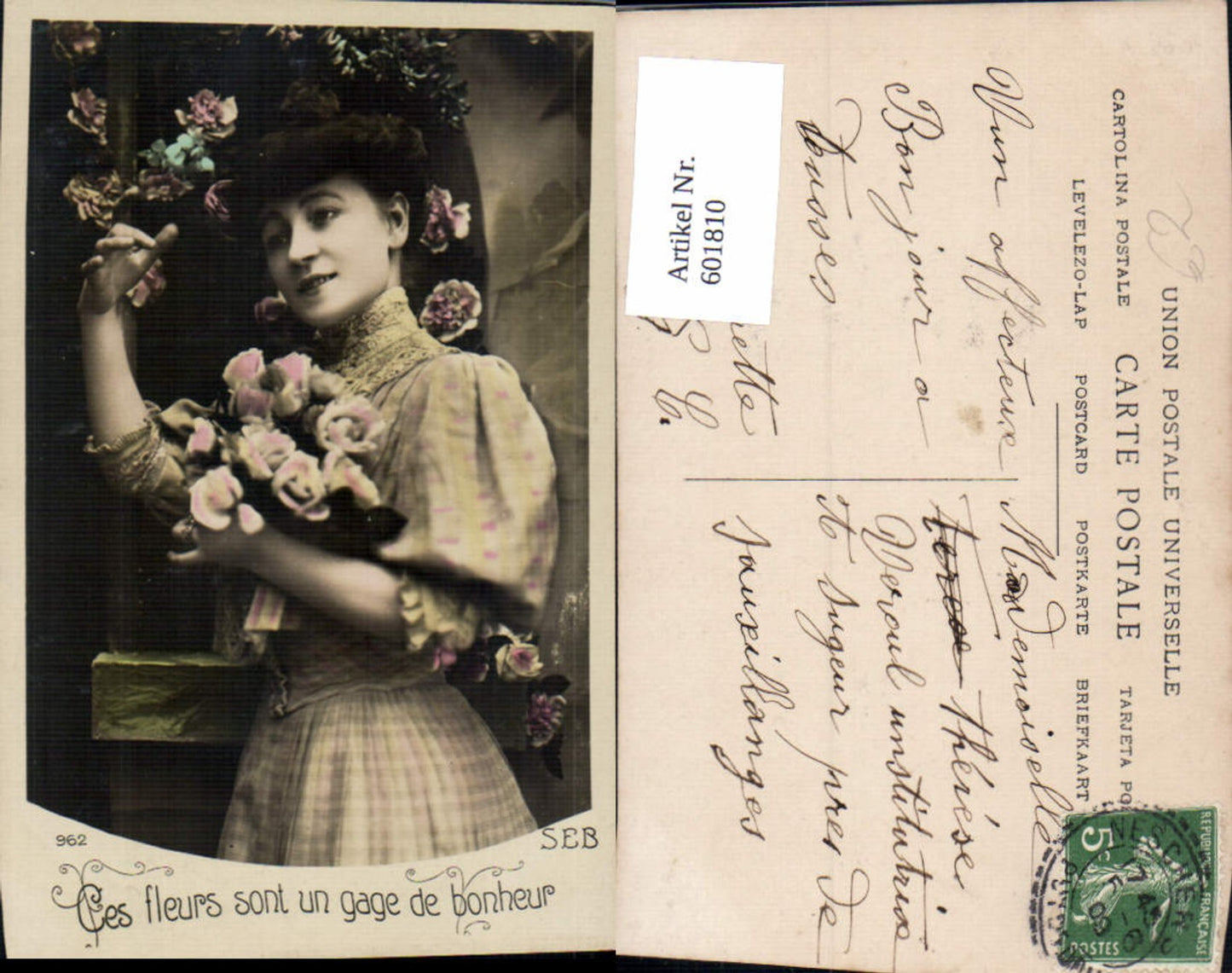 601810,Frau Blumen Rosen Ces fleurs sont un gage de bonheur