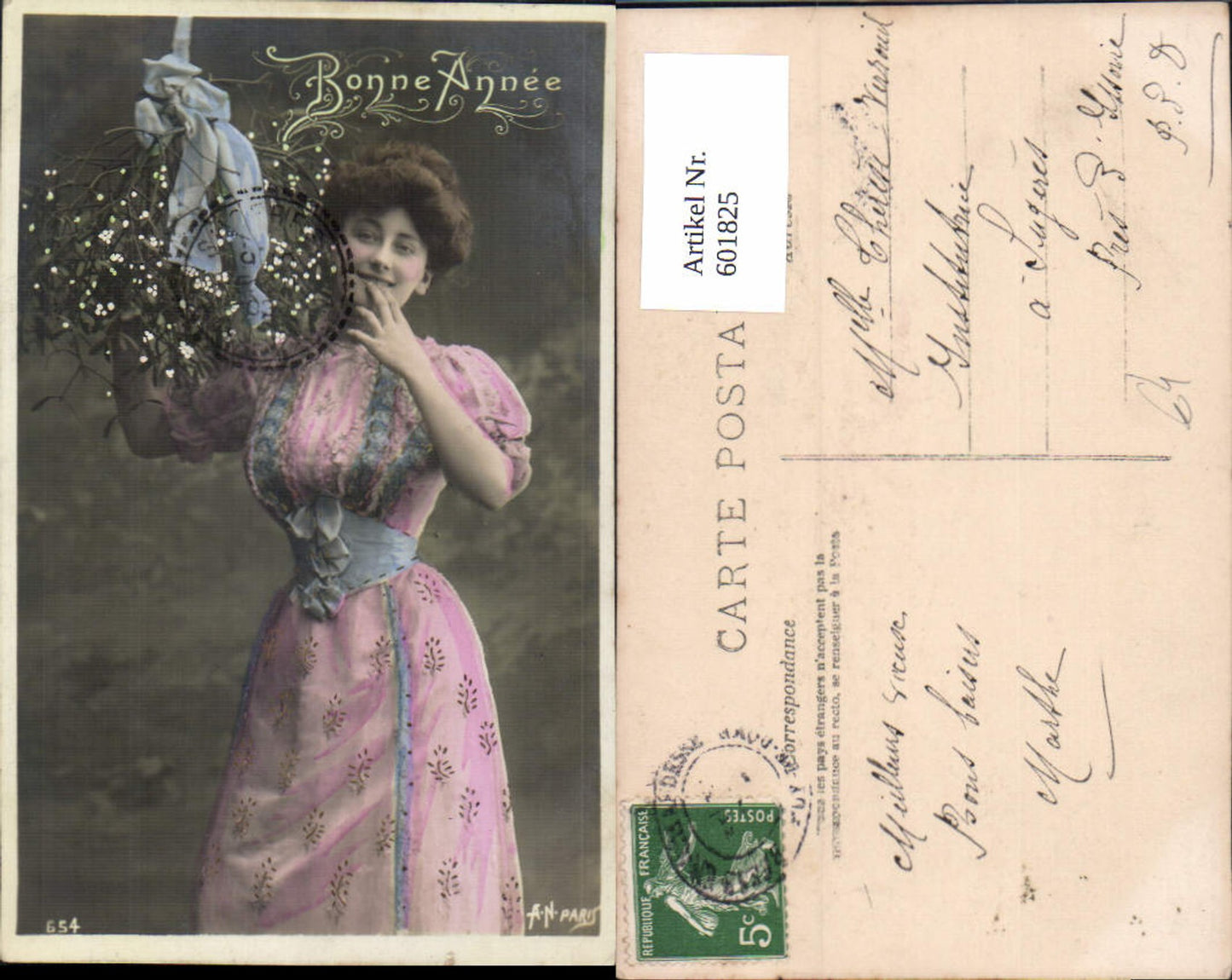601825,Frau Misteln Bonne Annee