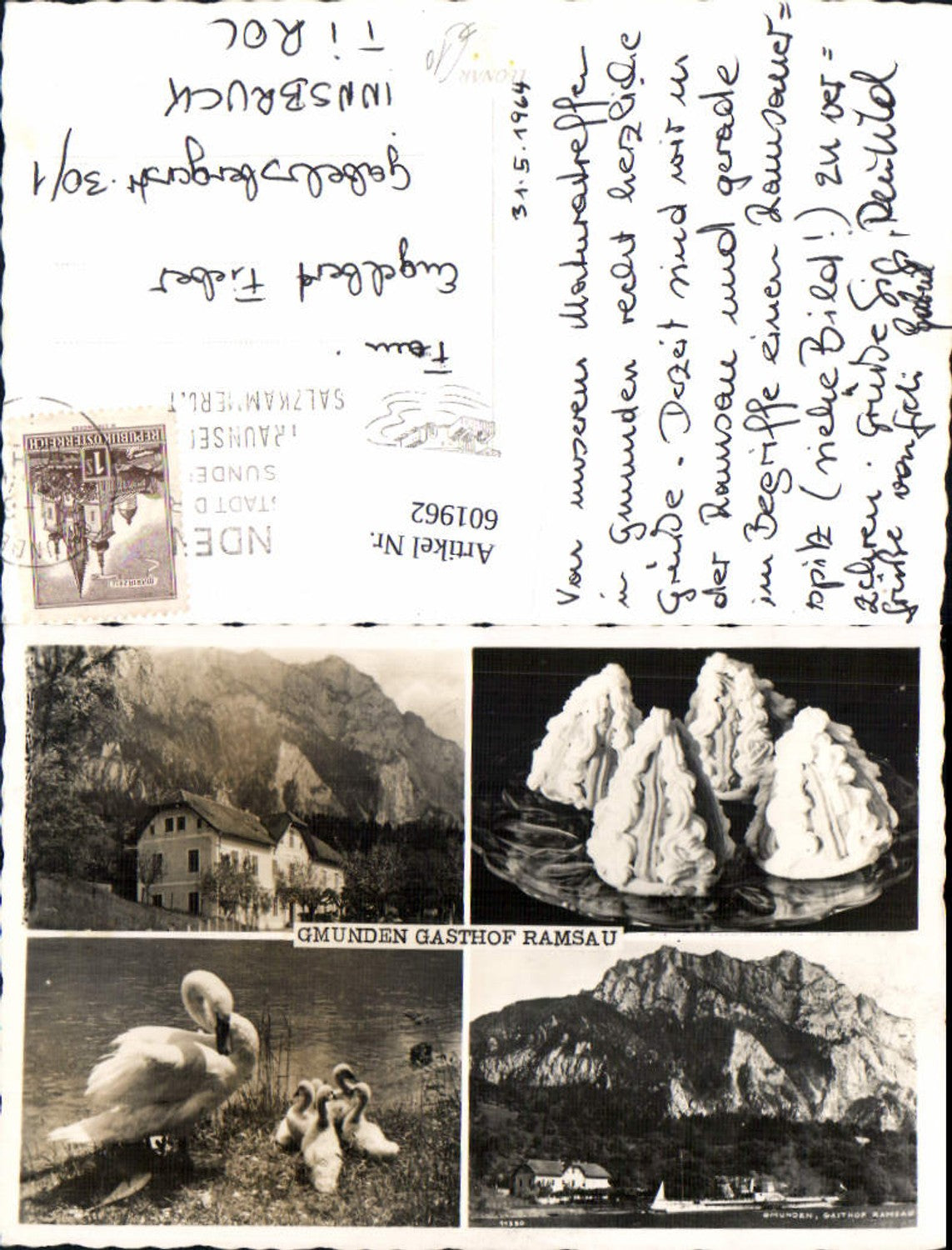 601962,Gmunden am Traunsee Gasthof Ramsau Schwäne Schwan