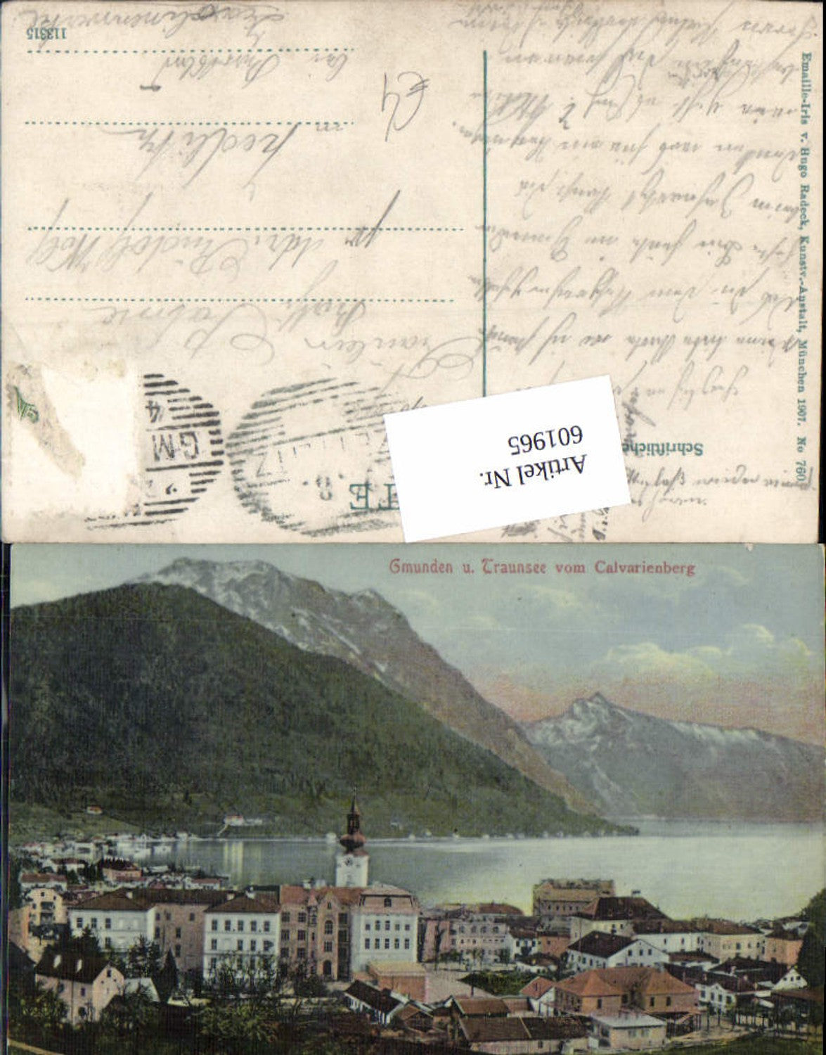 601965,Gmunden am Traunsee m. Calvarienberg 1904
