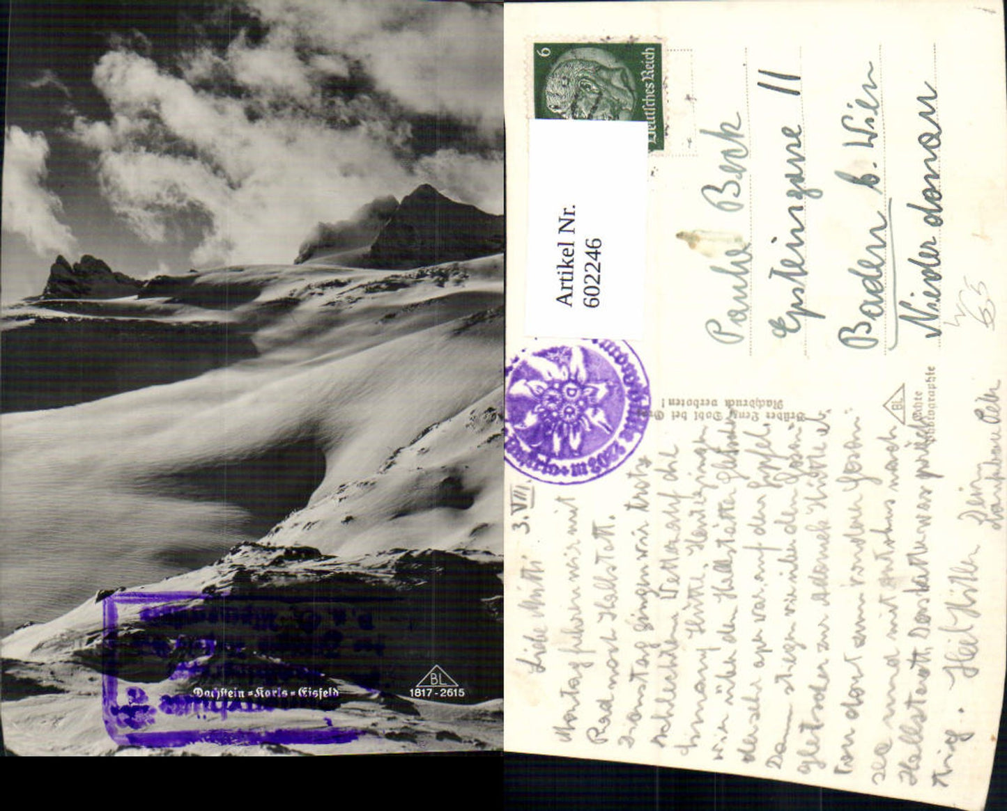 602246,Foto Ak Dachstein Karleisfeld Hallstätter Gletscher Obertraun