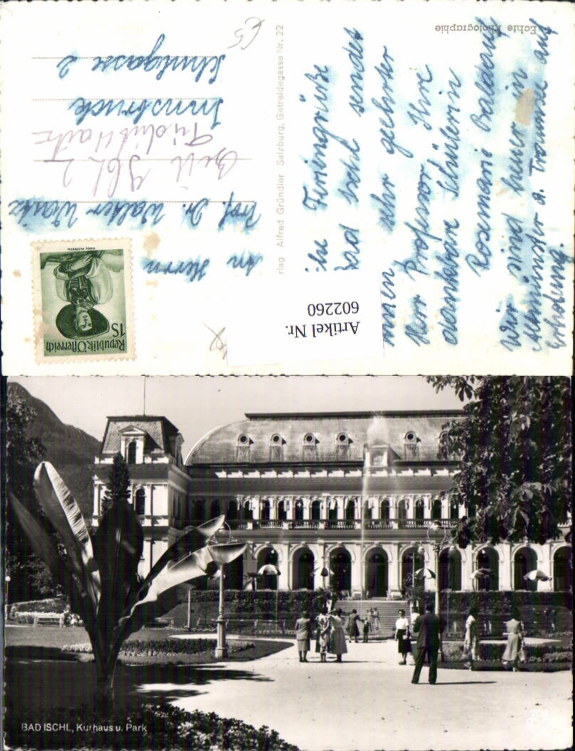 602260,Foto Ak Bad Ischl Kurhaus u. Park