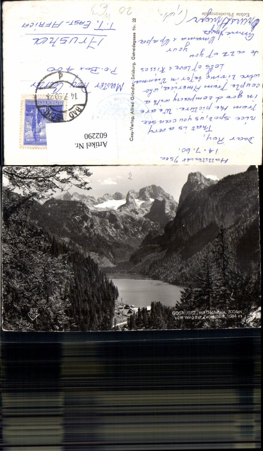602290,Foto Ak Gosausee m. Dachstein v. Weg zur Zwieselalm Gosau pub Cosy 372