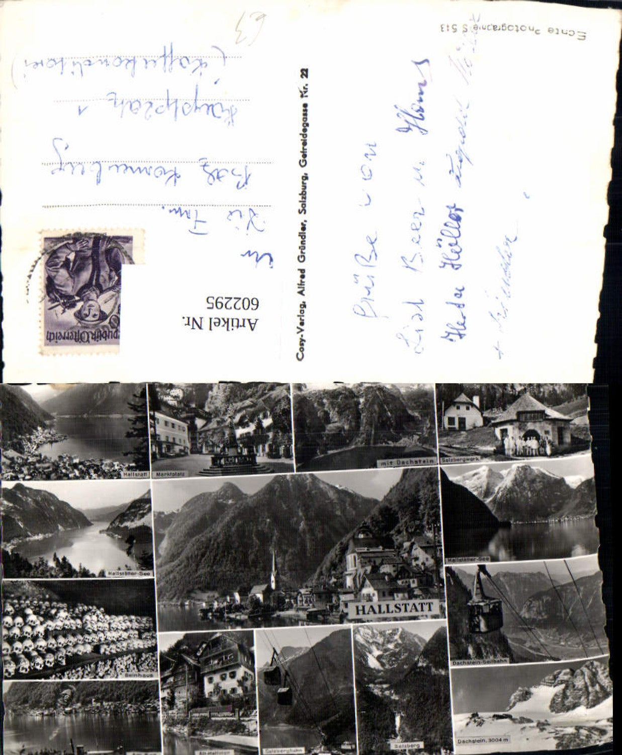 602295,Mehrbild Ak Hallstatt Salzberg Marktplatz Am See Schiff Dampfer