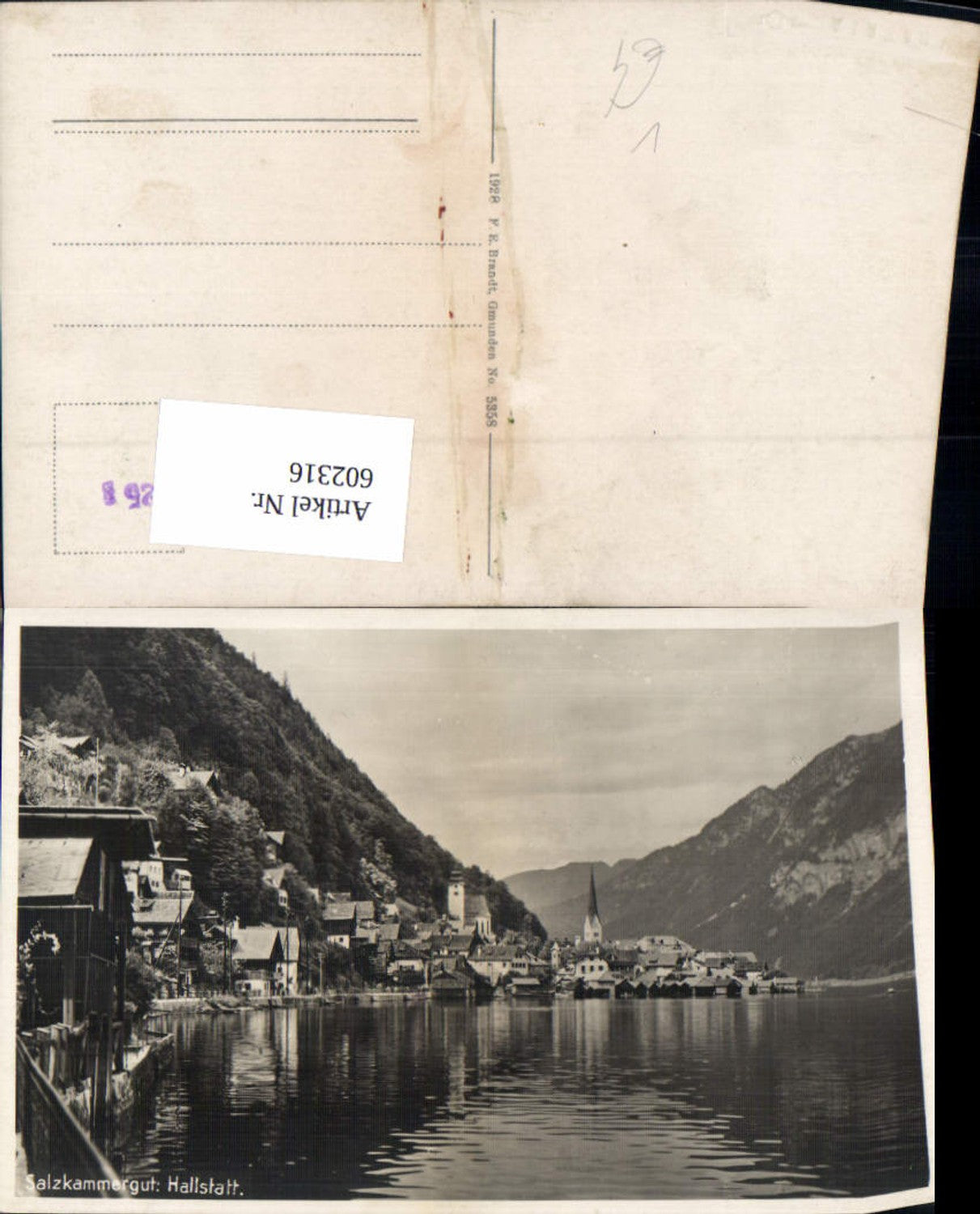 602316,Foto Ak Hallstatt Ansicht pub F. E. Brandt 5358