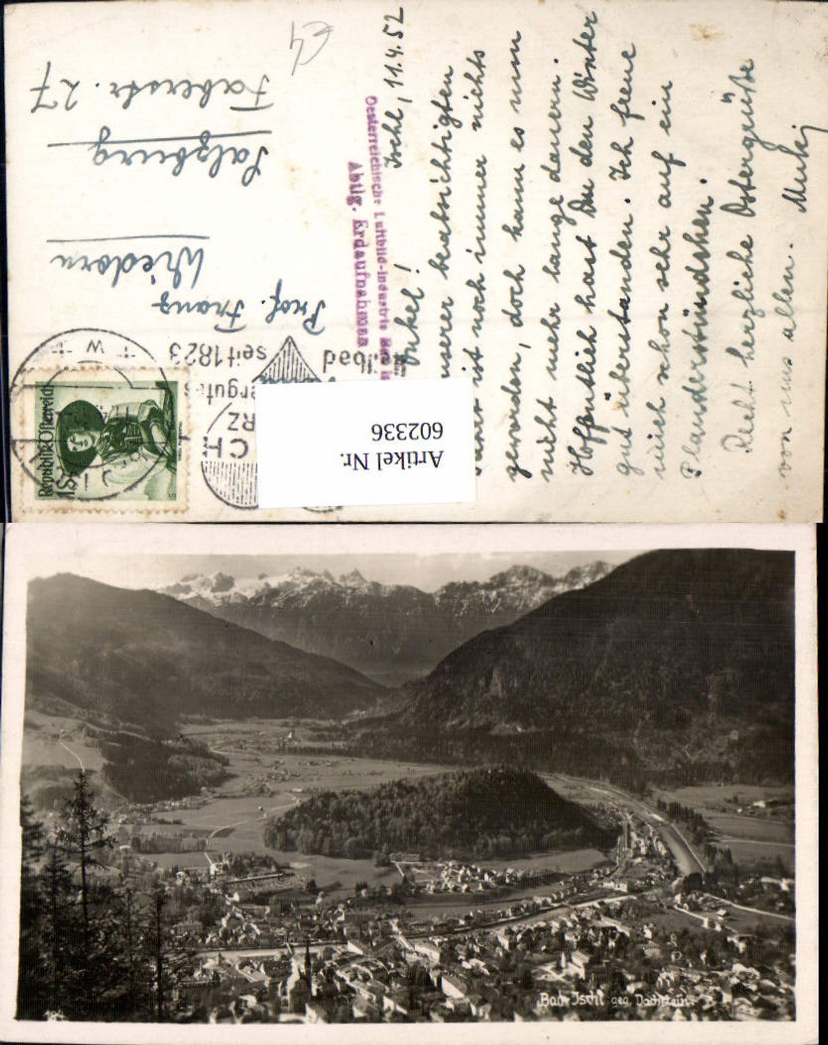 602336,Foto Ak Bad Ischl m. Dachstein Totale