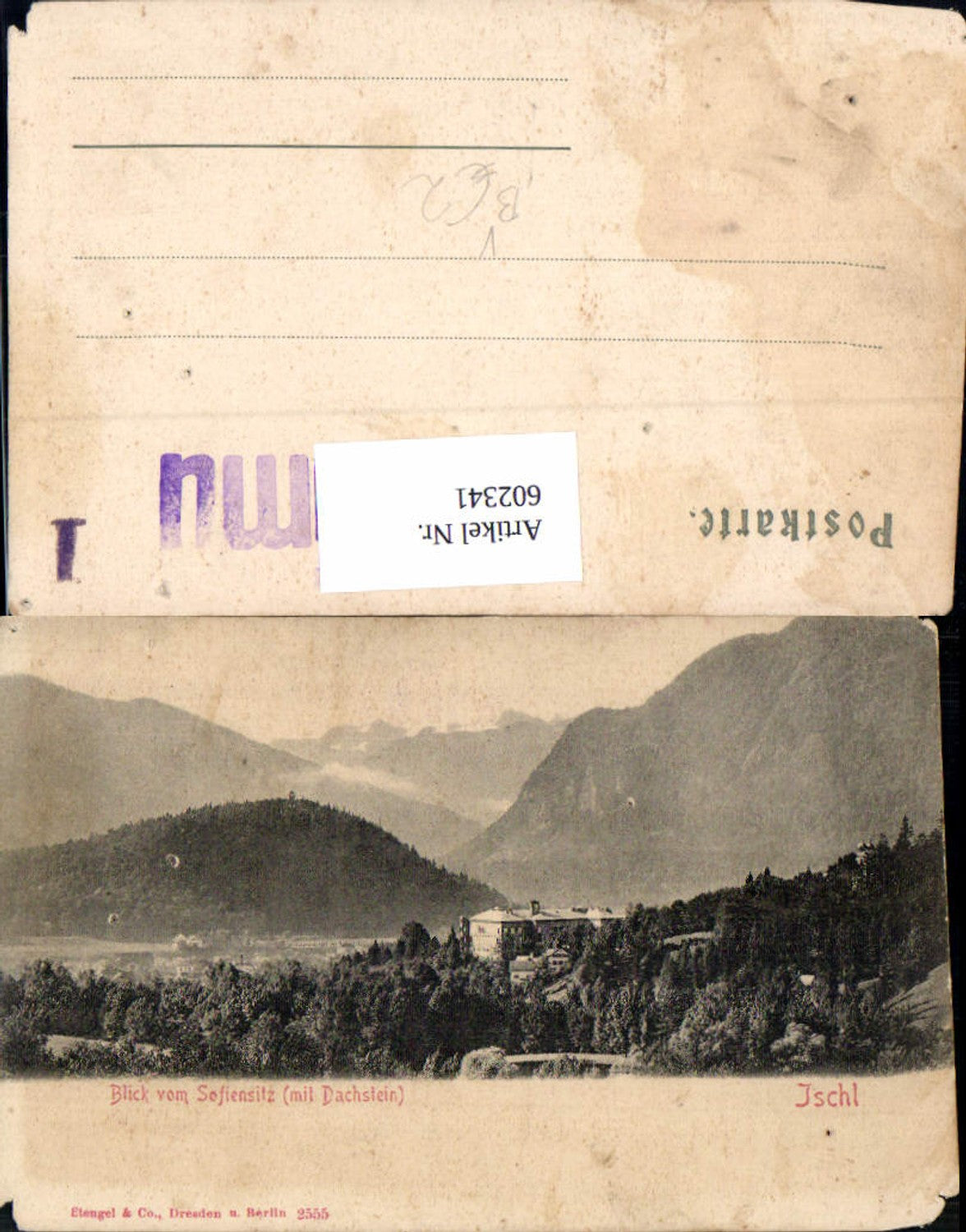 602341,Bad Ischl Blick v. Sofiensitz m. Dachstein pub Stengel Co 2555