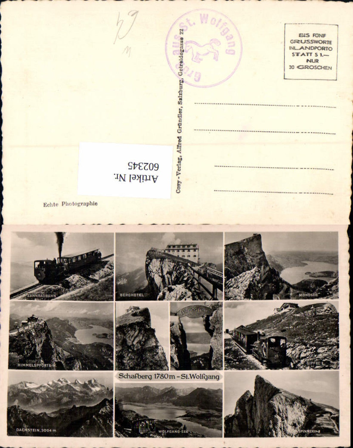 602345,Mehrbild Ak Schafberg St Wolfgang im Salzkammergut Zahnradbahn Berghotel Gipfel