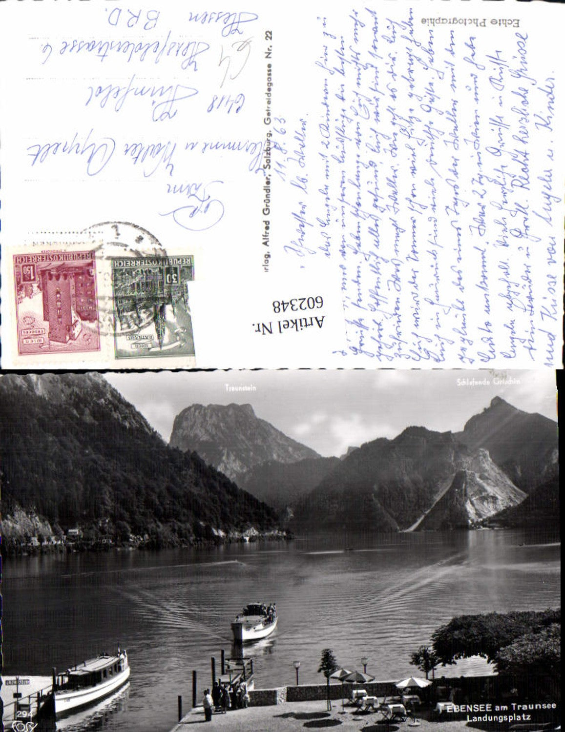 602348,Foto Ak Ebensee a. Traunsee Landungsplatz Schiffe pub Cosy 294